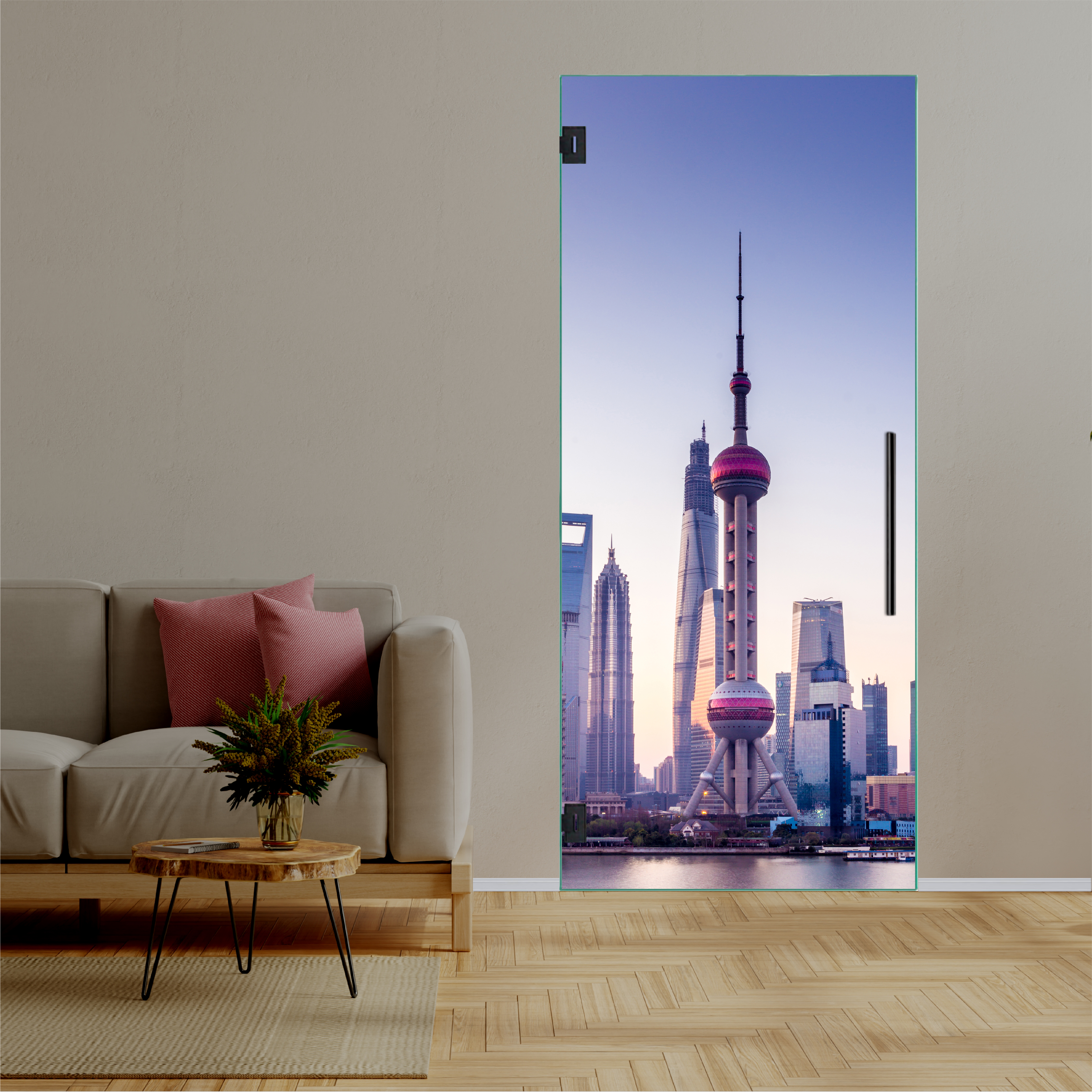 Digital Printing Swing Glass Door T-Handler
