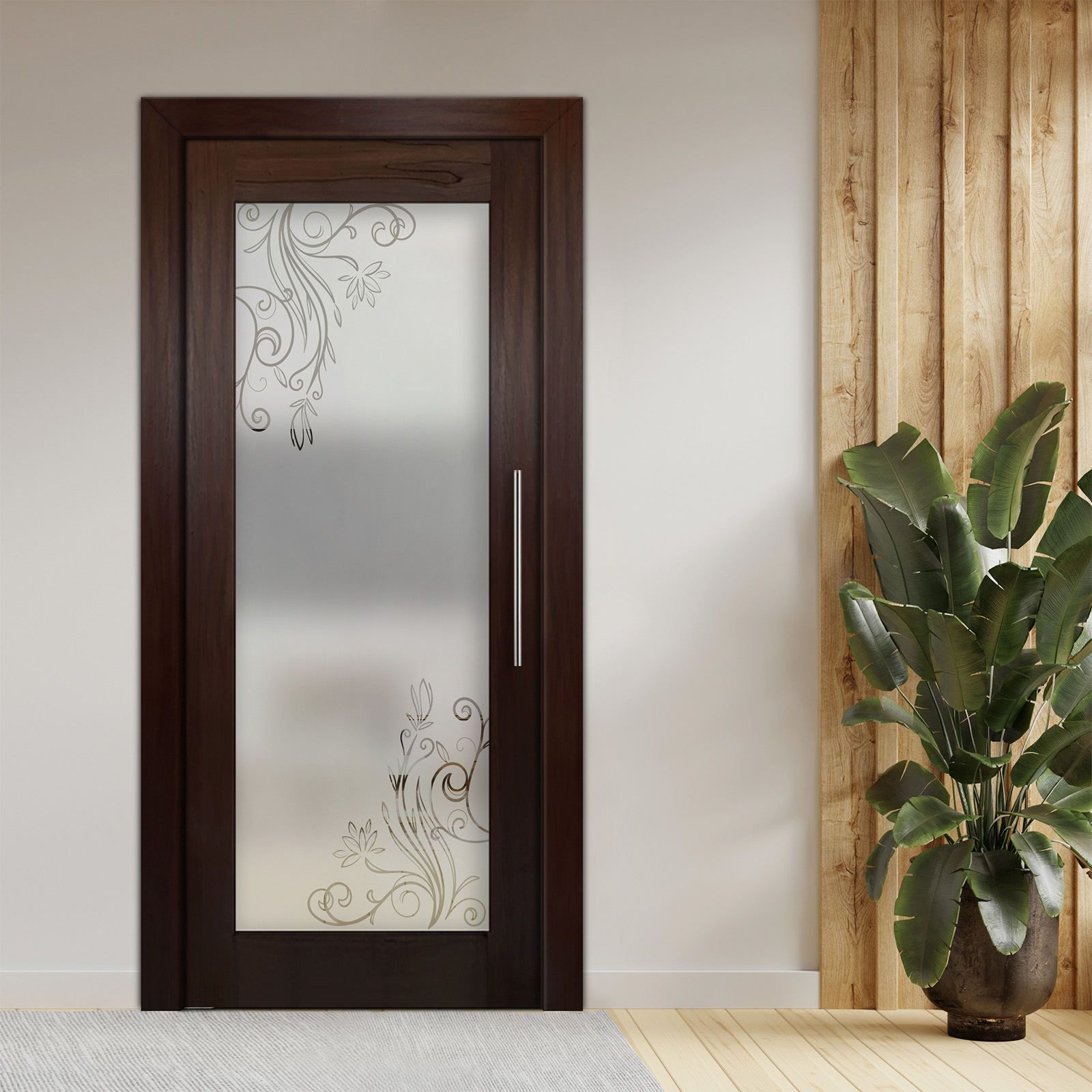 Pivot Wooden Glass Door With optional Jambs (Semi-Private)