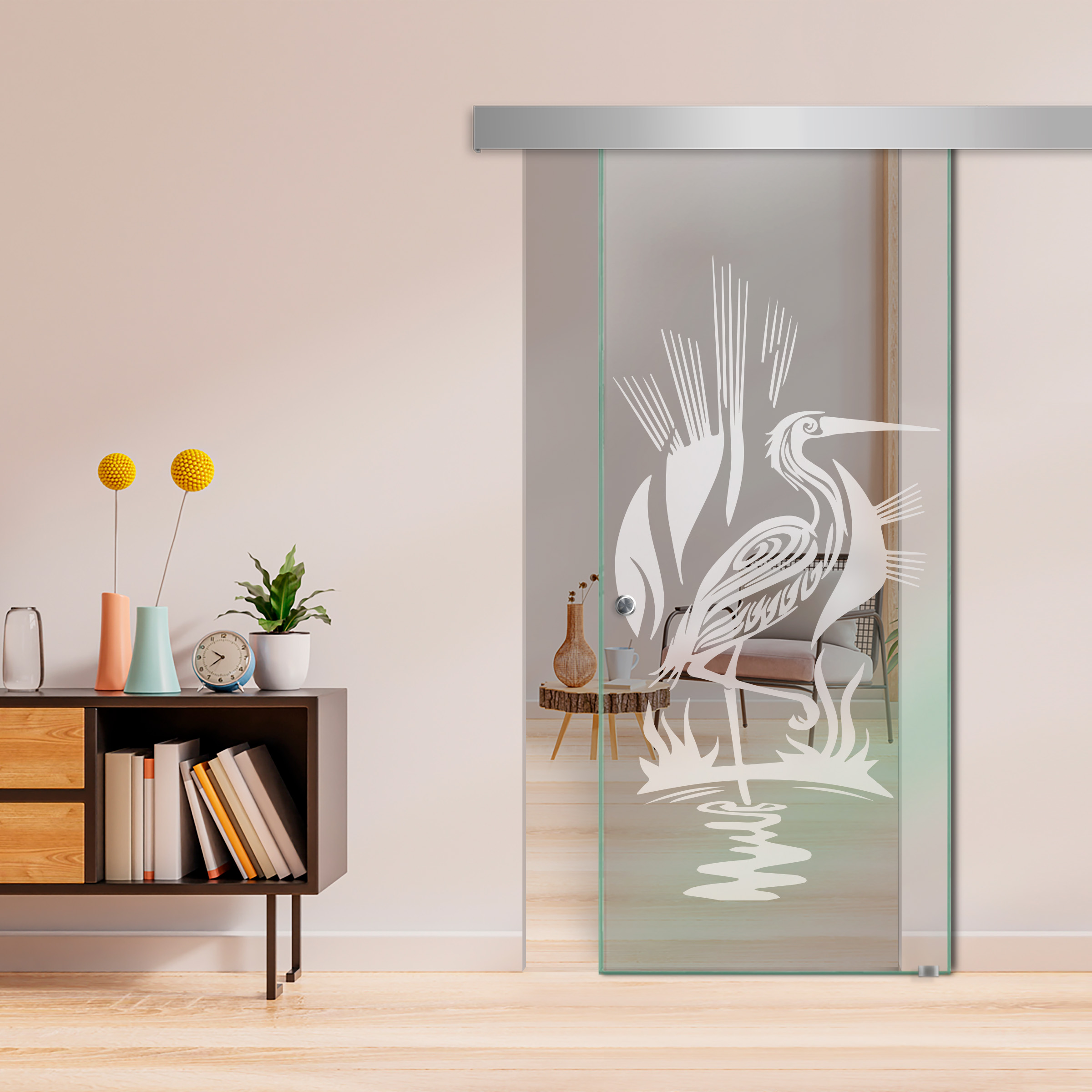 Sliding Glass Barn Door  ALU100 (Non Private)