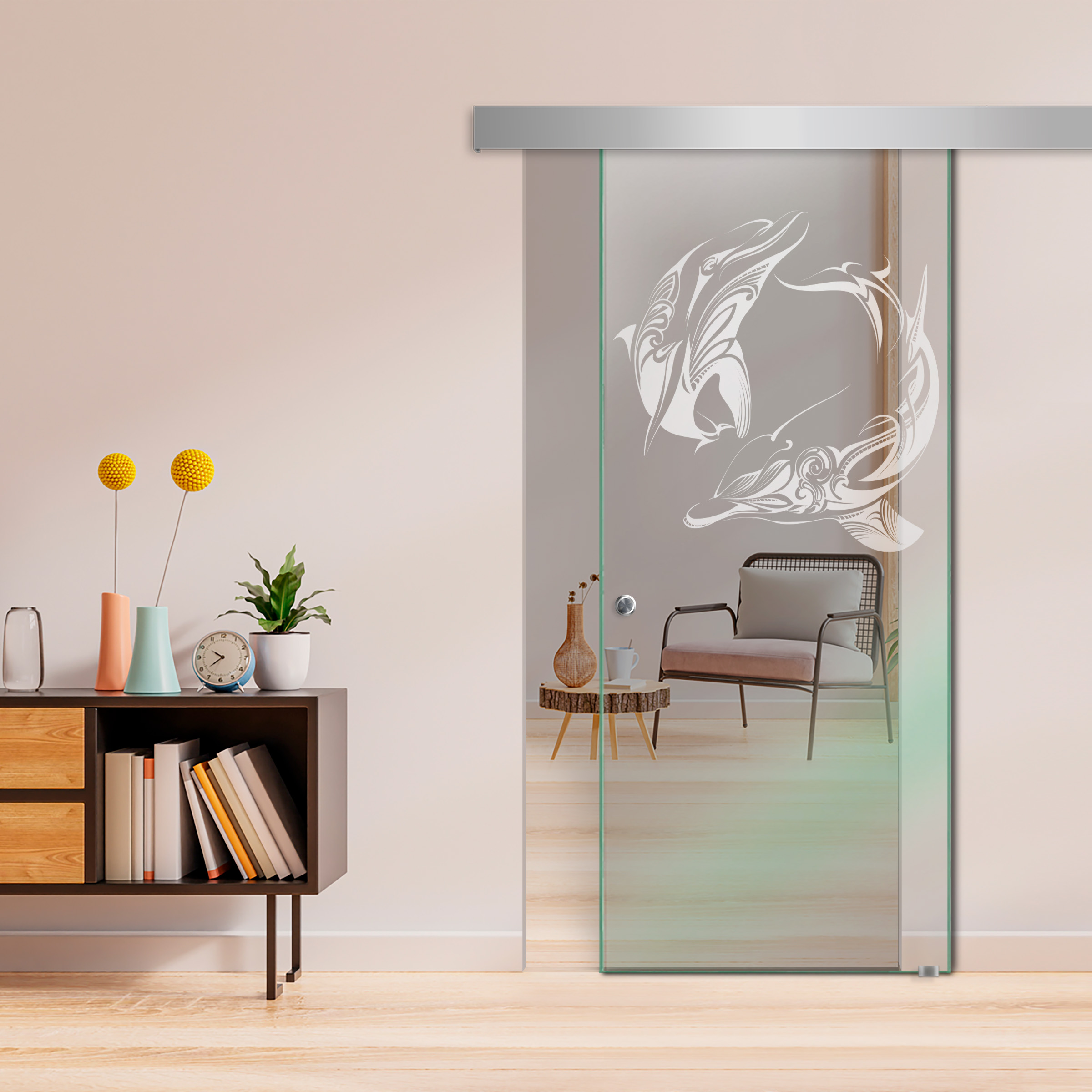 Sliding Glass Barn Door  ALU100 (Non Private)
