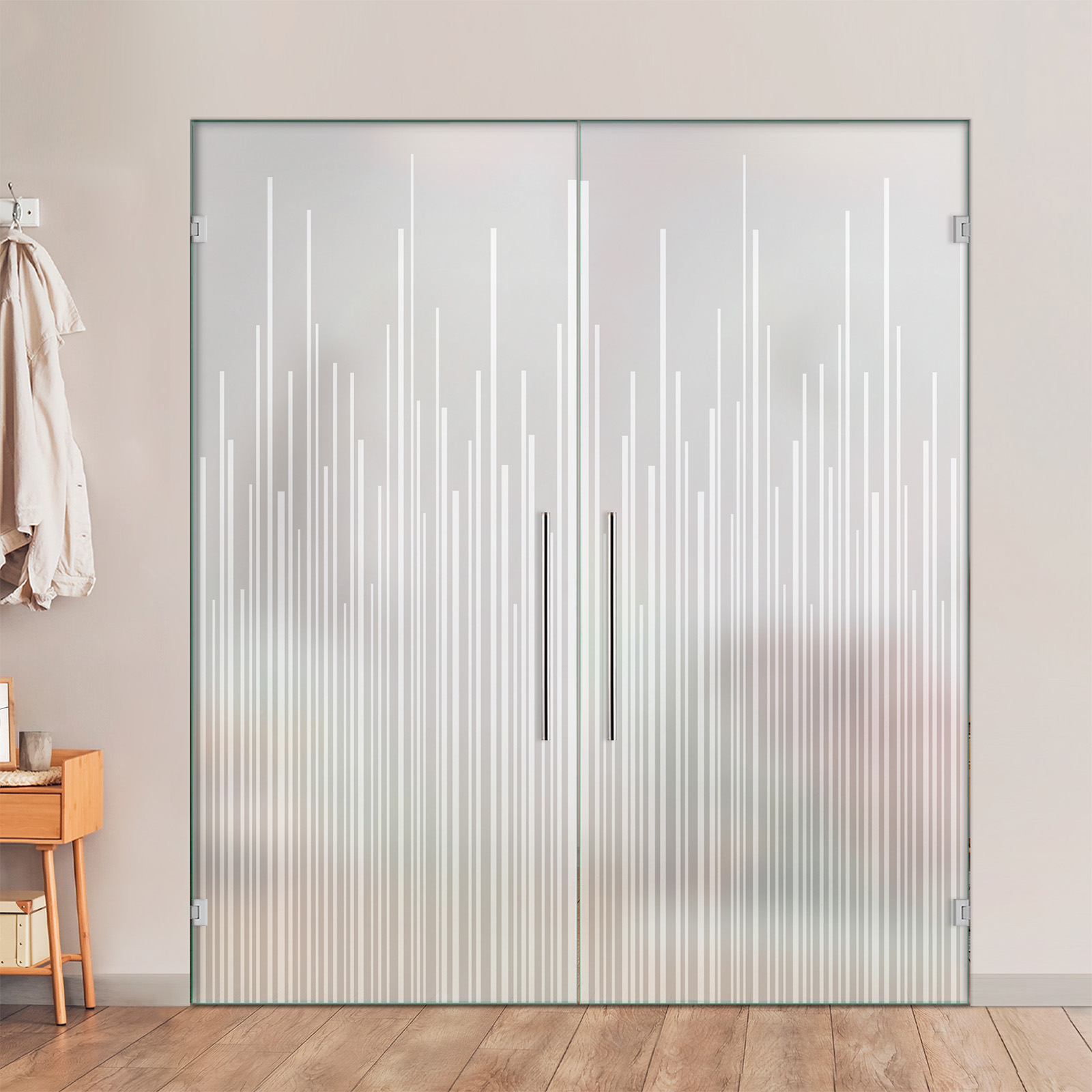 Double Swing Glass Door with Frosted Design (Full-private)