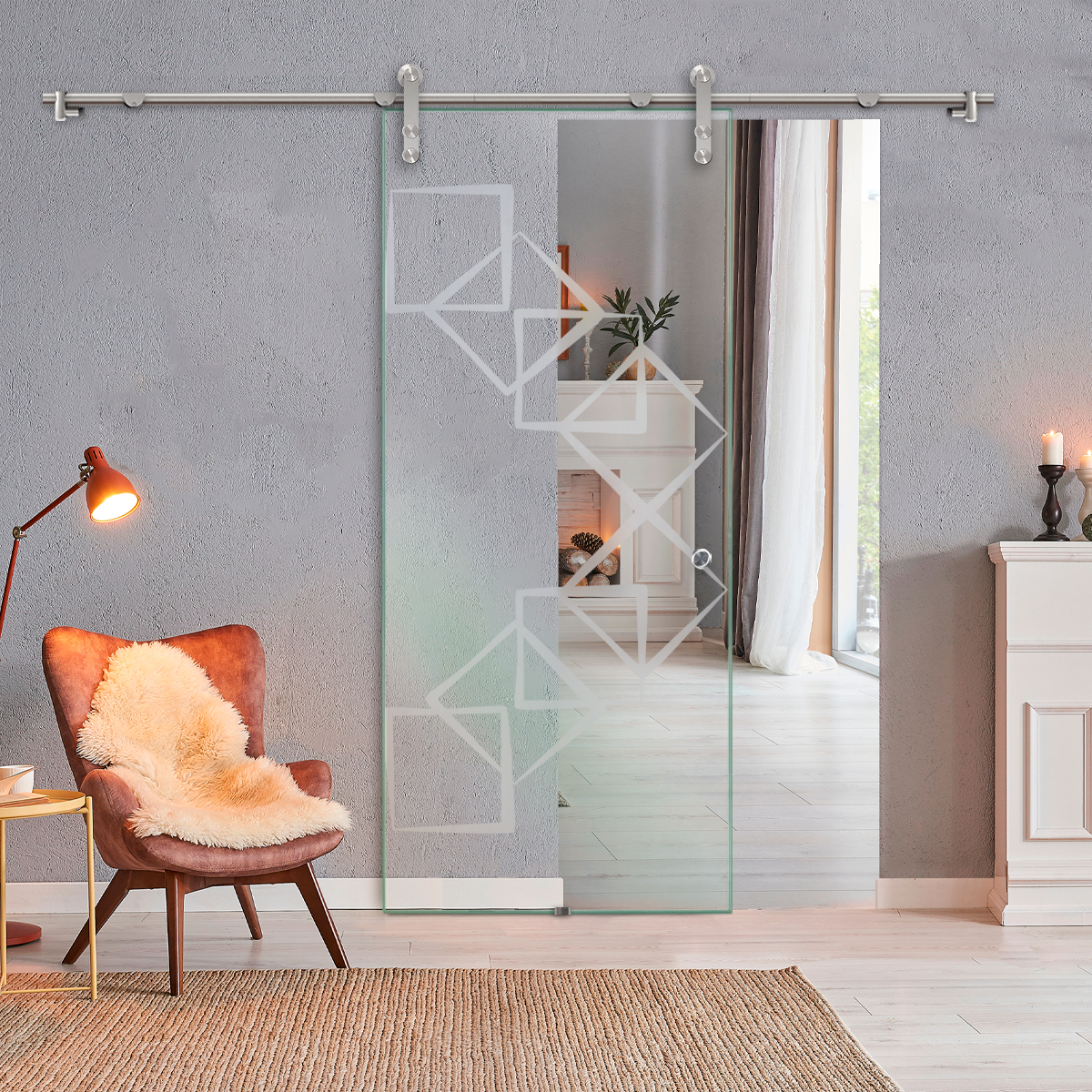 Sliding Glass Barn Door (Non-private)
