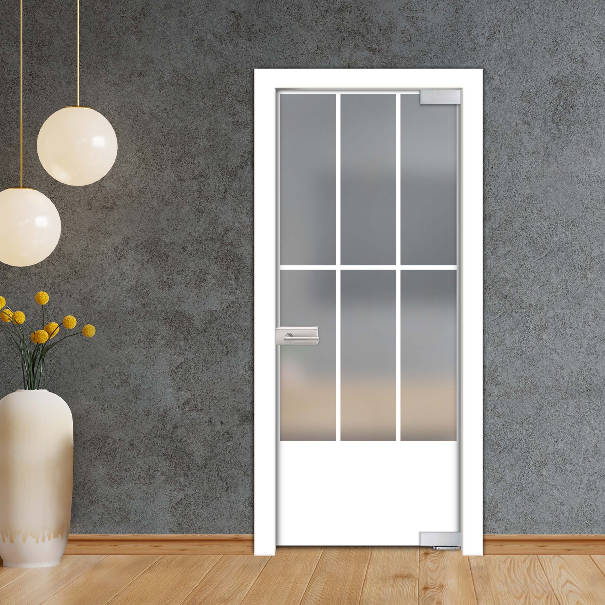 Frameless Industrial Pivot Glass Door (Black Hardware Complete Kit) PGLF-4122