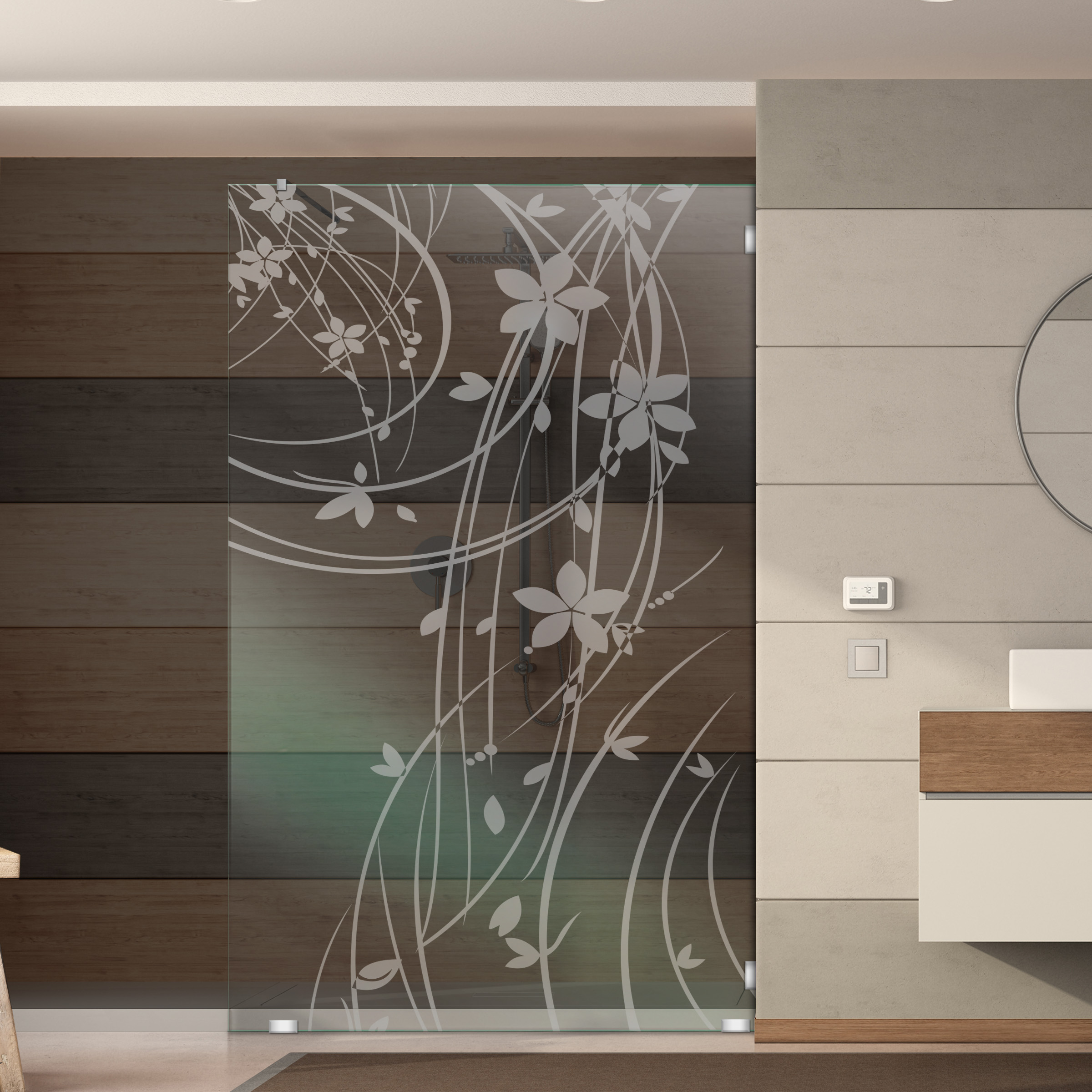  Frameless Fixed Shower Glass Panel (Non-Private)