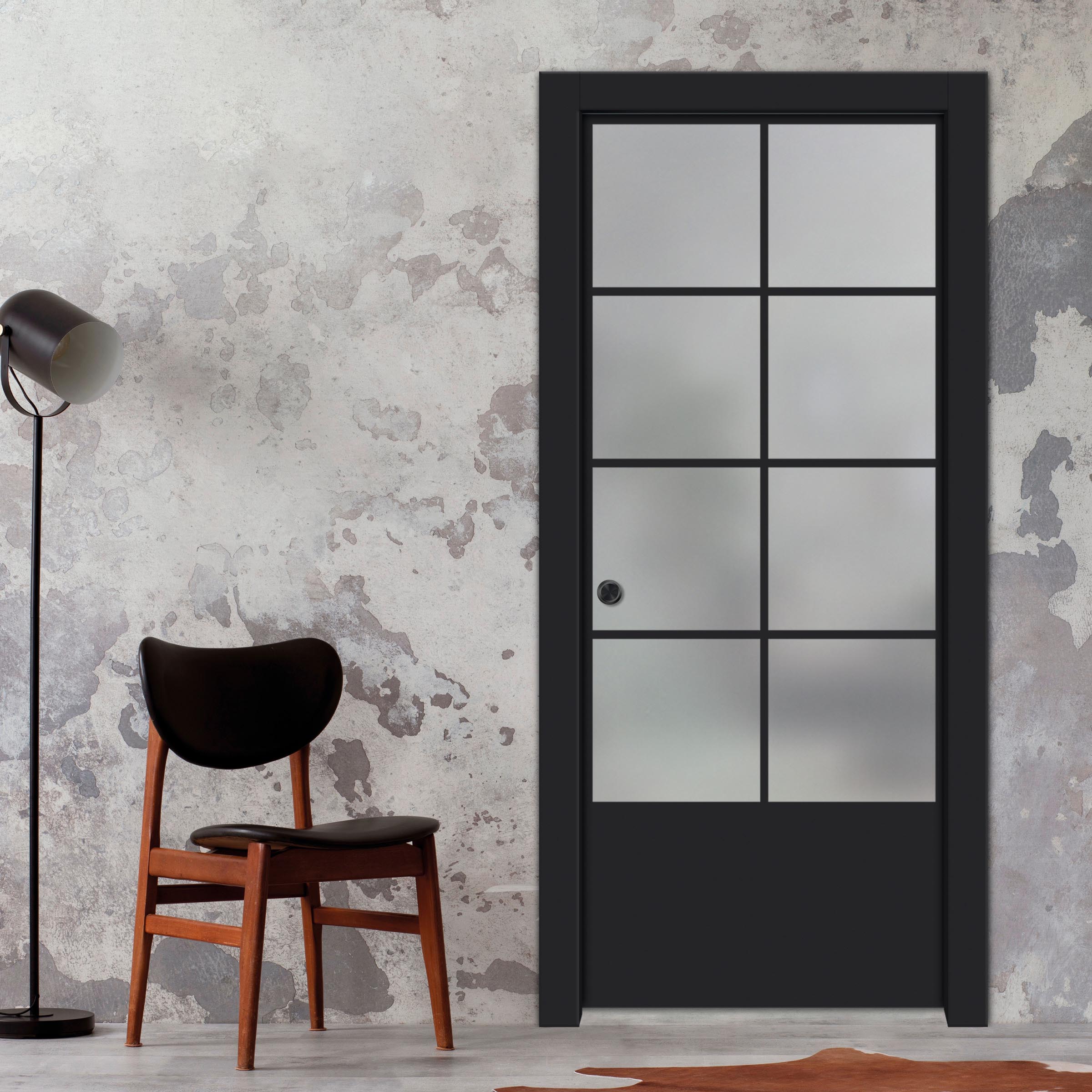 Frameless Glass Sliding Pocket Door Industrial Style PSGDIS-4255
