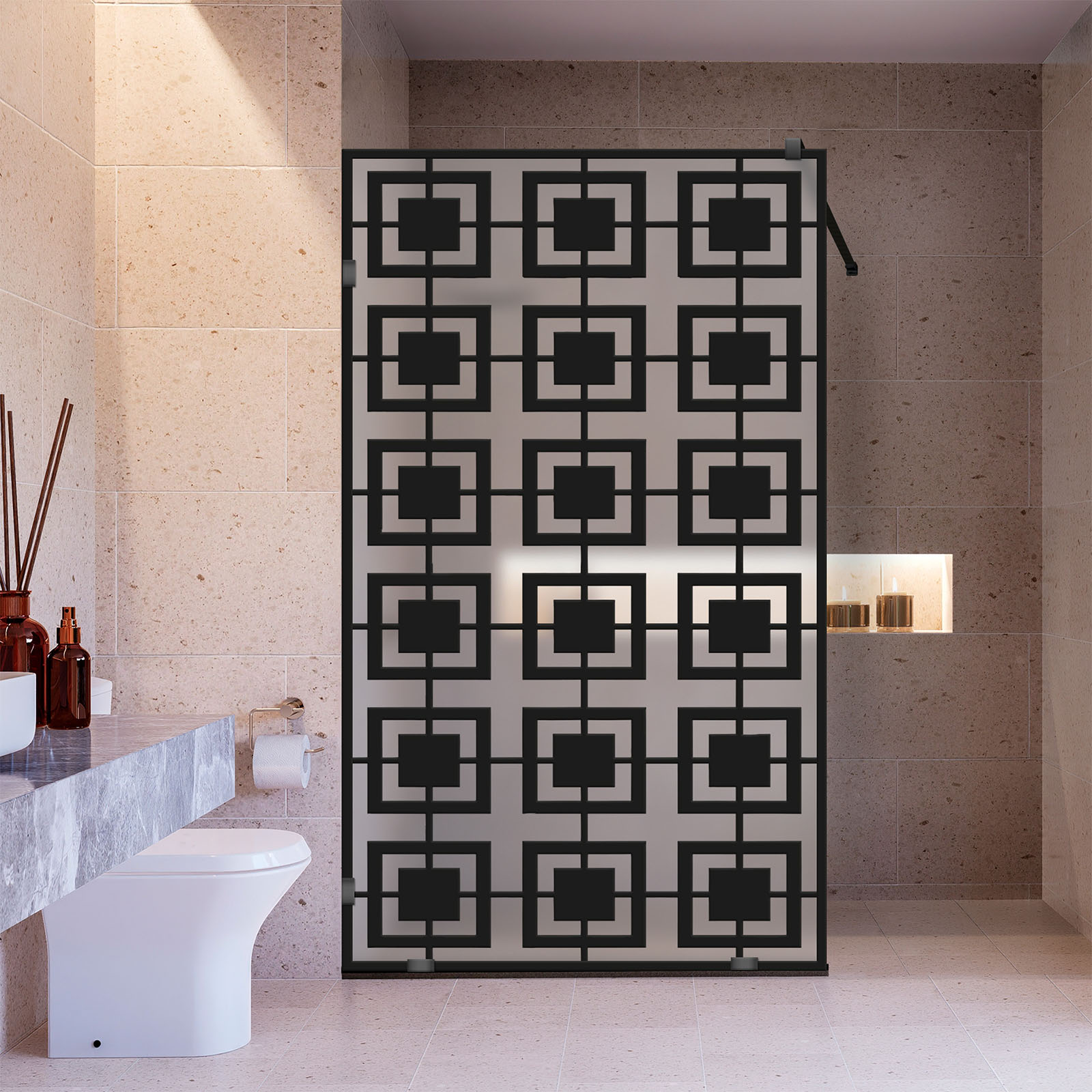 Frameless Fixed Shower Glass Panel FSS-4045