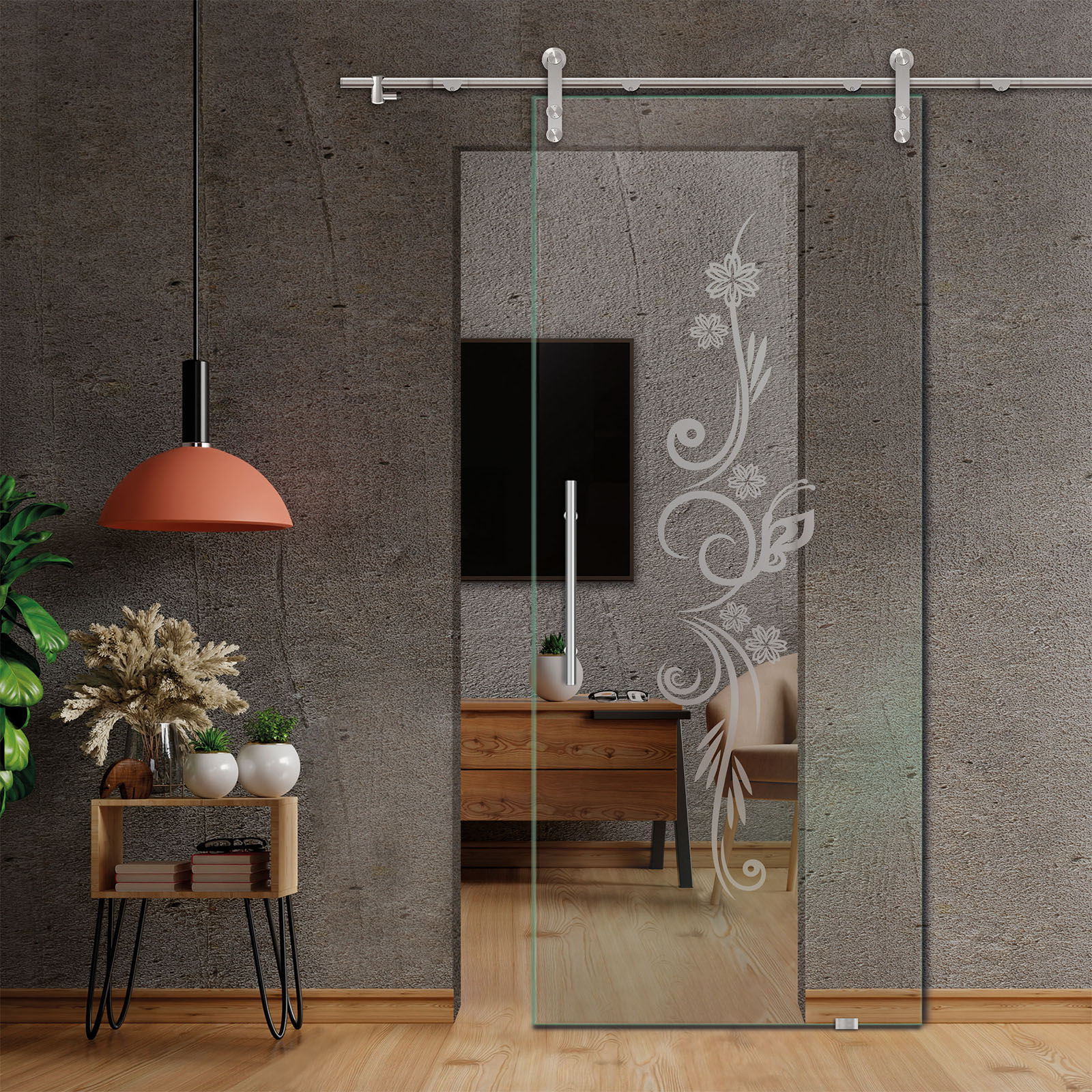 Sliding Glass Barn Door (Non-private) T-Handle