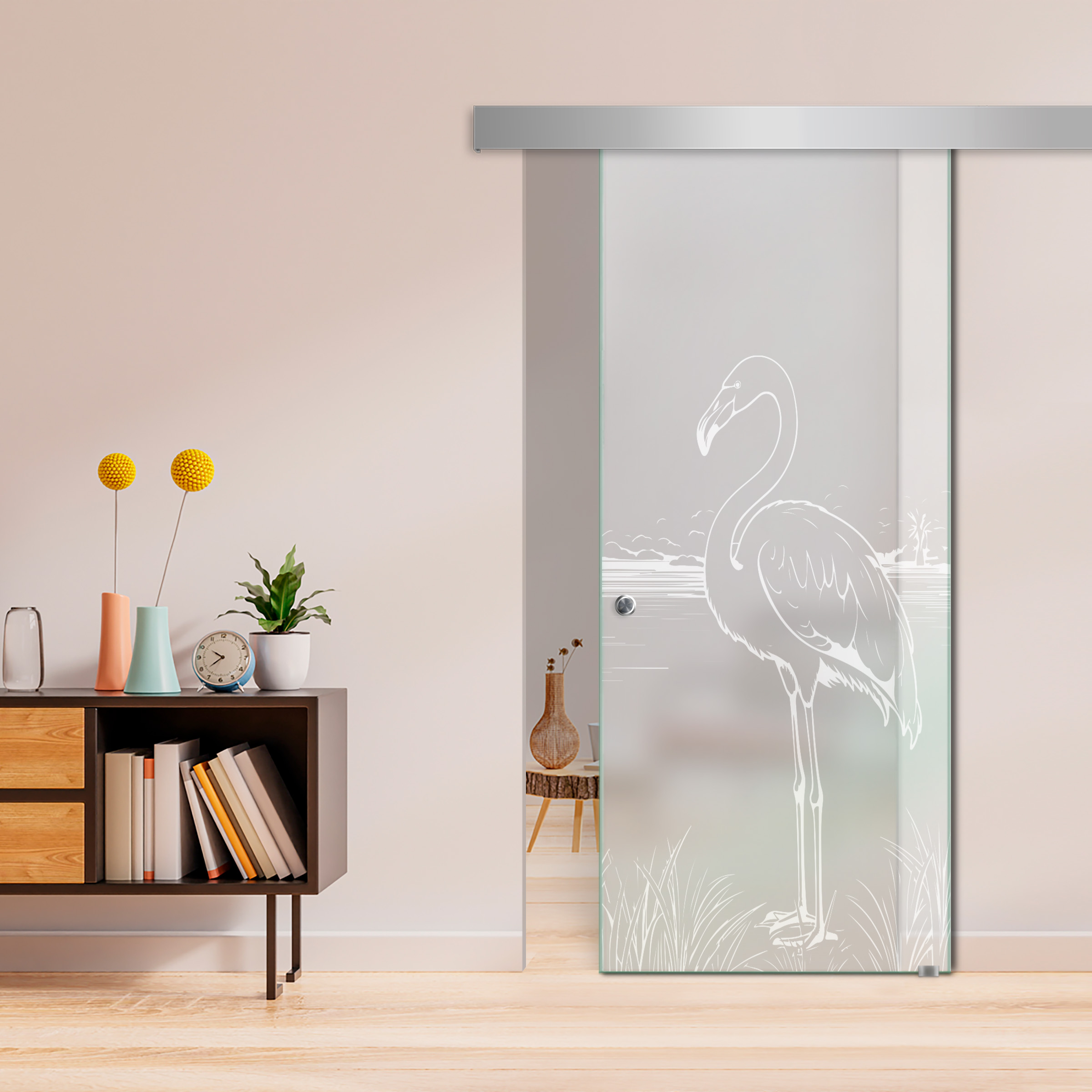Sliding Glass Barn Door  ALU100 (Full Private)