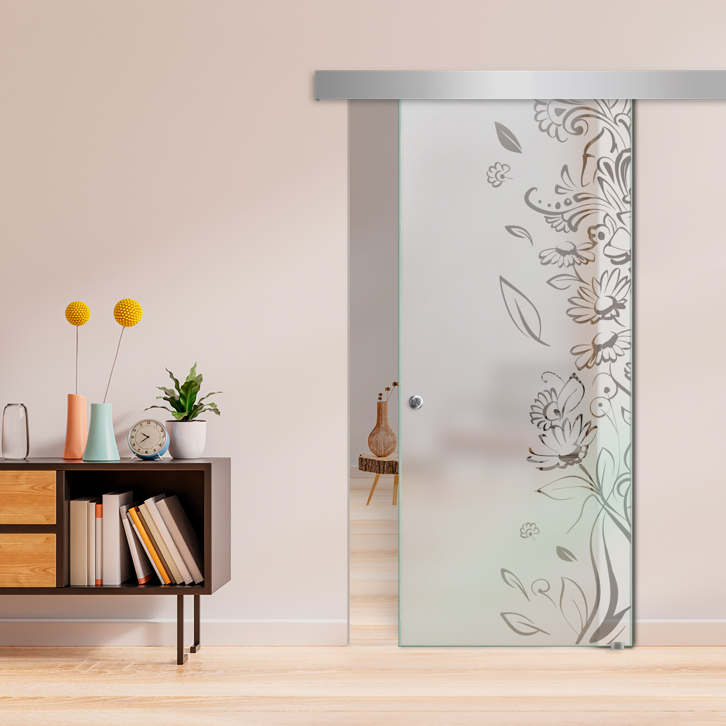 Sliding Glass Barn Door  ALU100 (Semi Private)