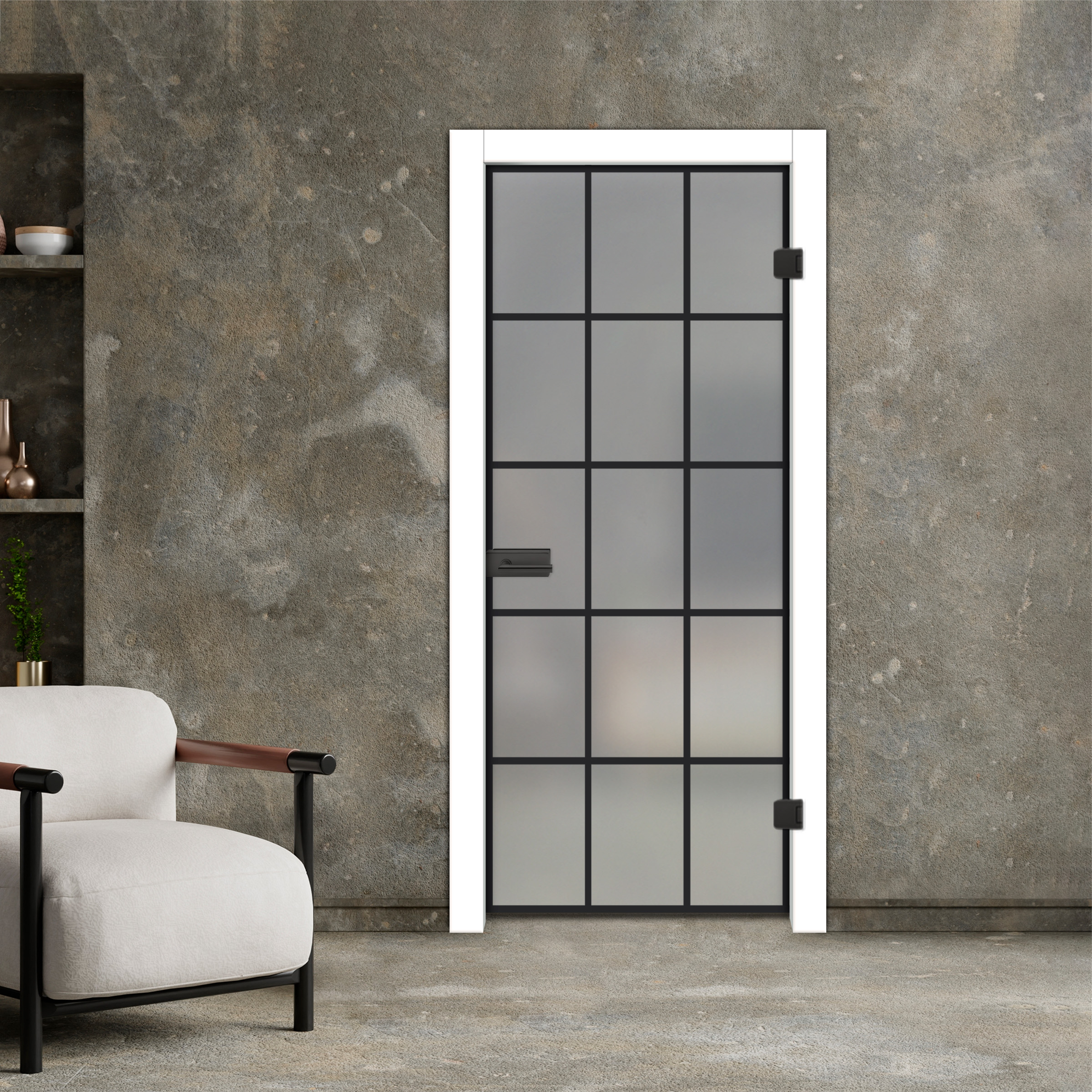Frameless Industrial Style Hinged Glass Door IHGD-5343