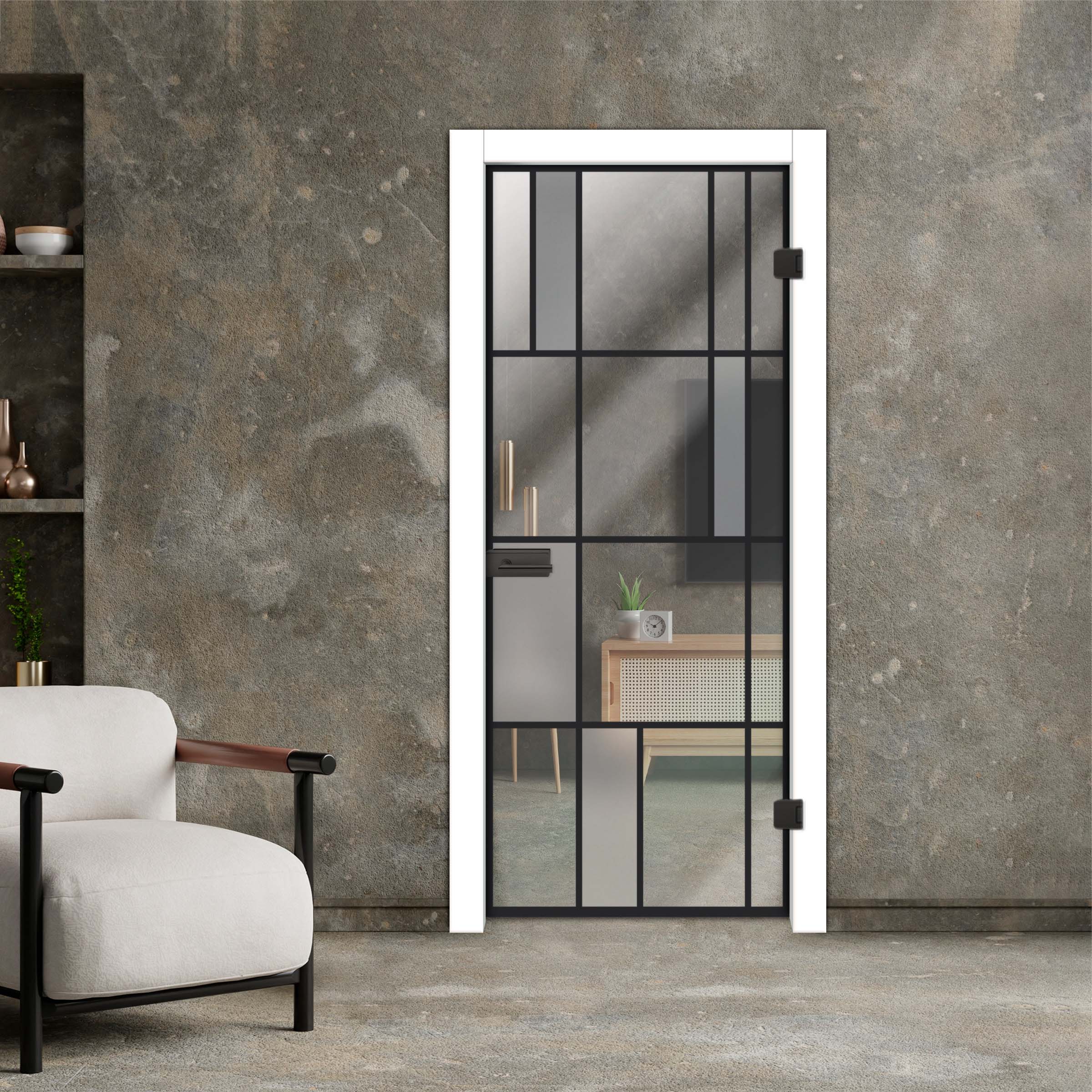 Frameless Industrial Style Hinged Glass Door IHGD-5319