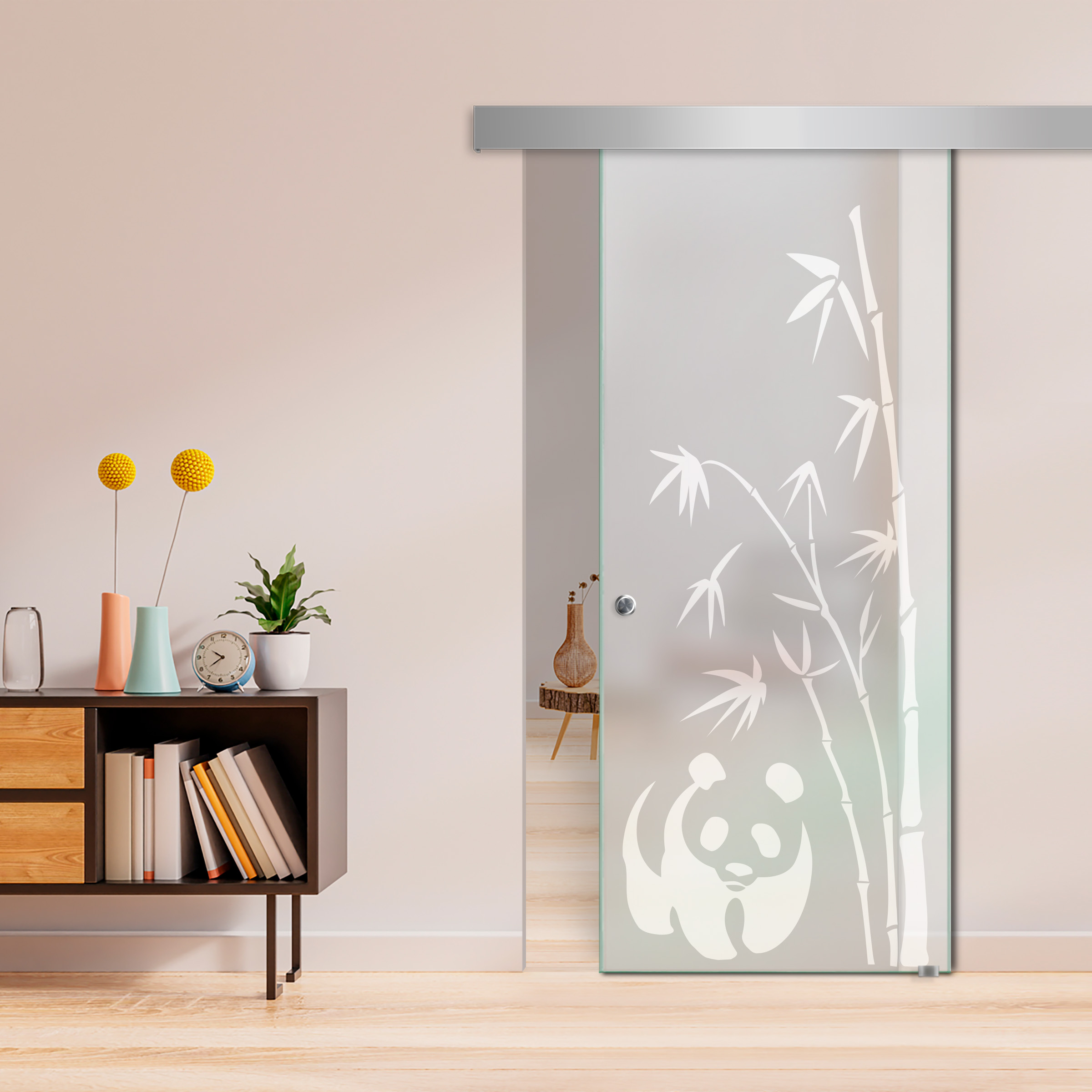 Sliding Glass Barn Door  ALU100 (Full Private)