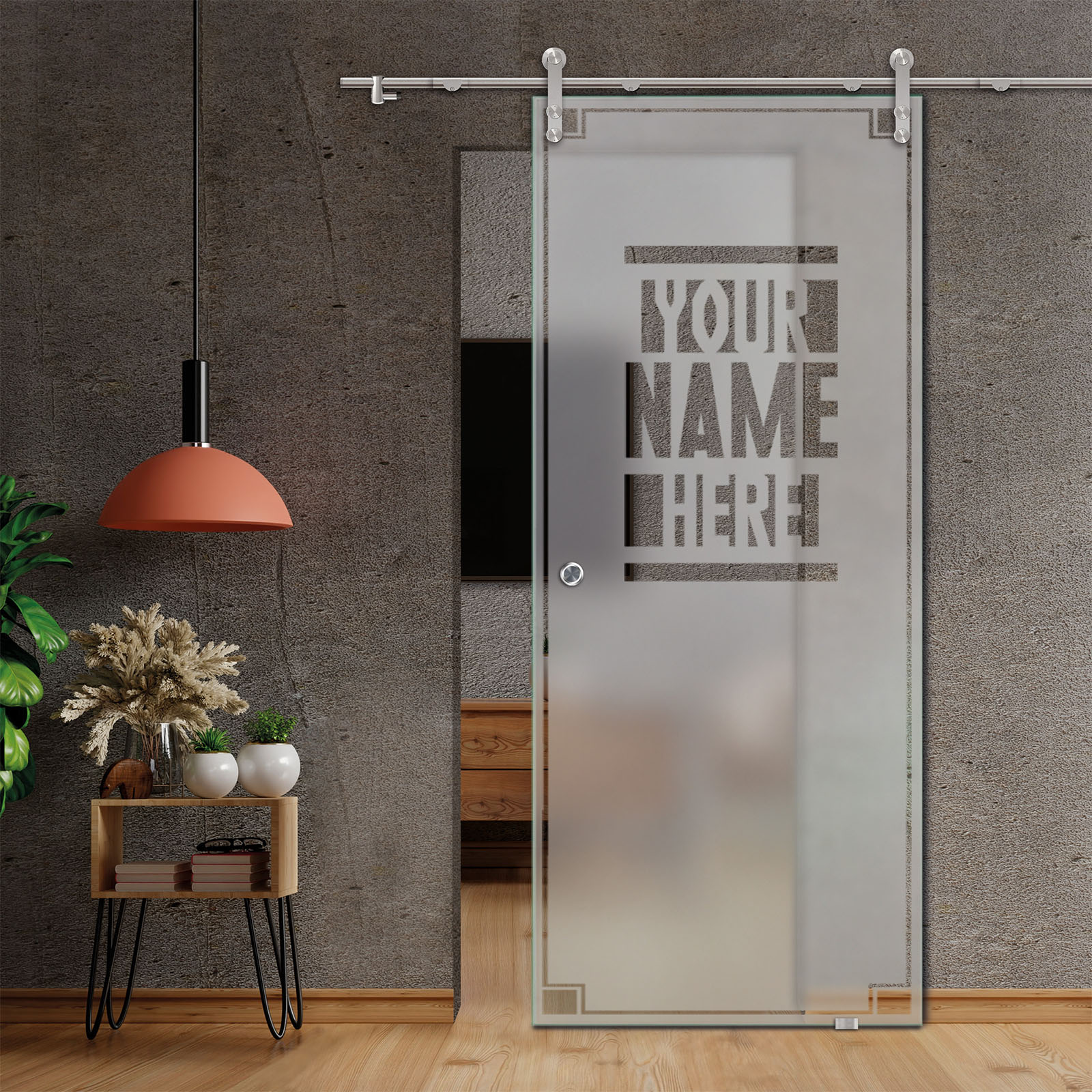 Sliding Glass Barn Door (Semi-private) T-Handle