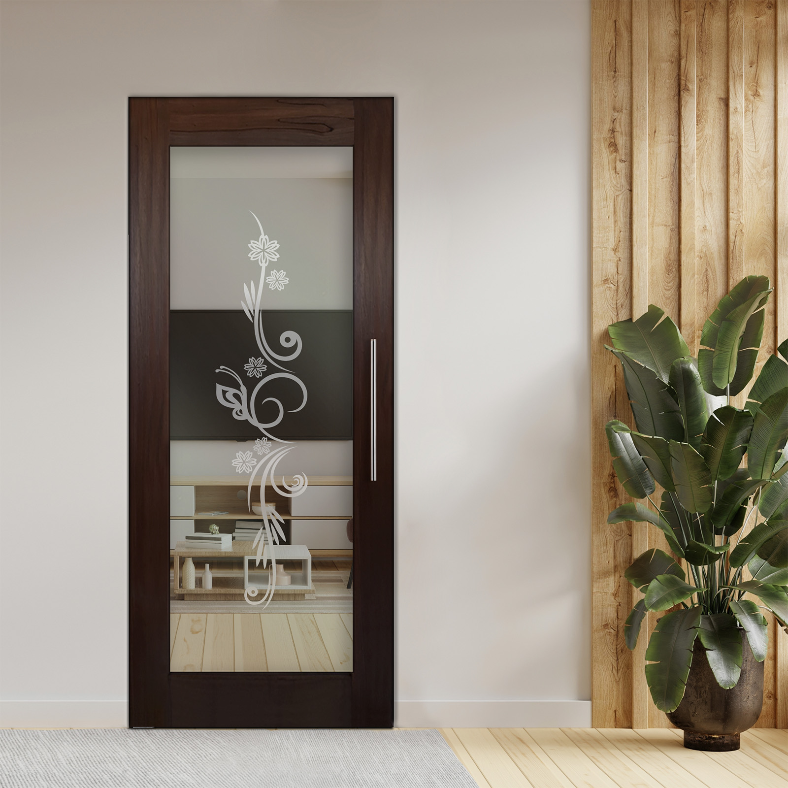 Pivot Wooden Glass Door  (Non-private)