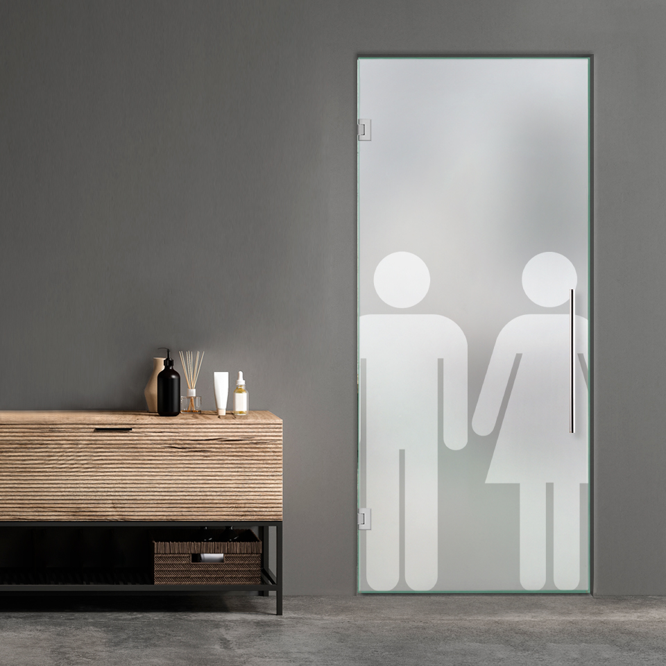 Restroom Unisex Swing Glass Door