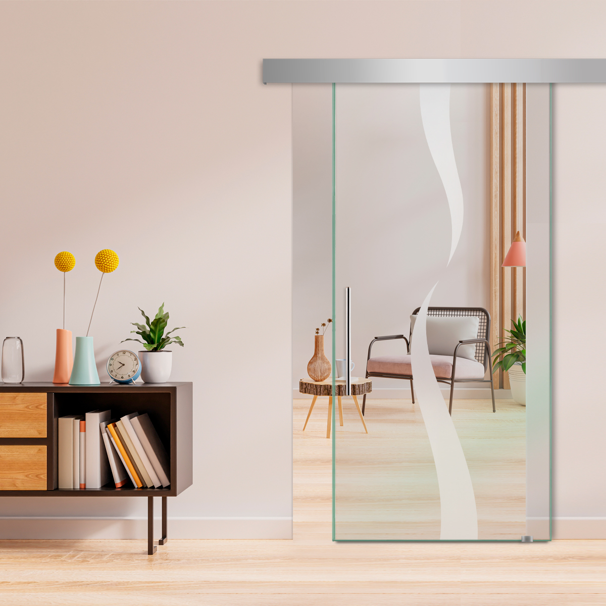 Sliding Glass Barn Door (Non-private) -T Handle