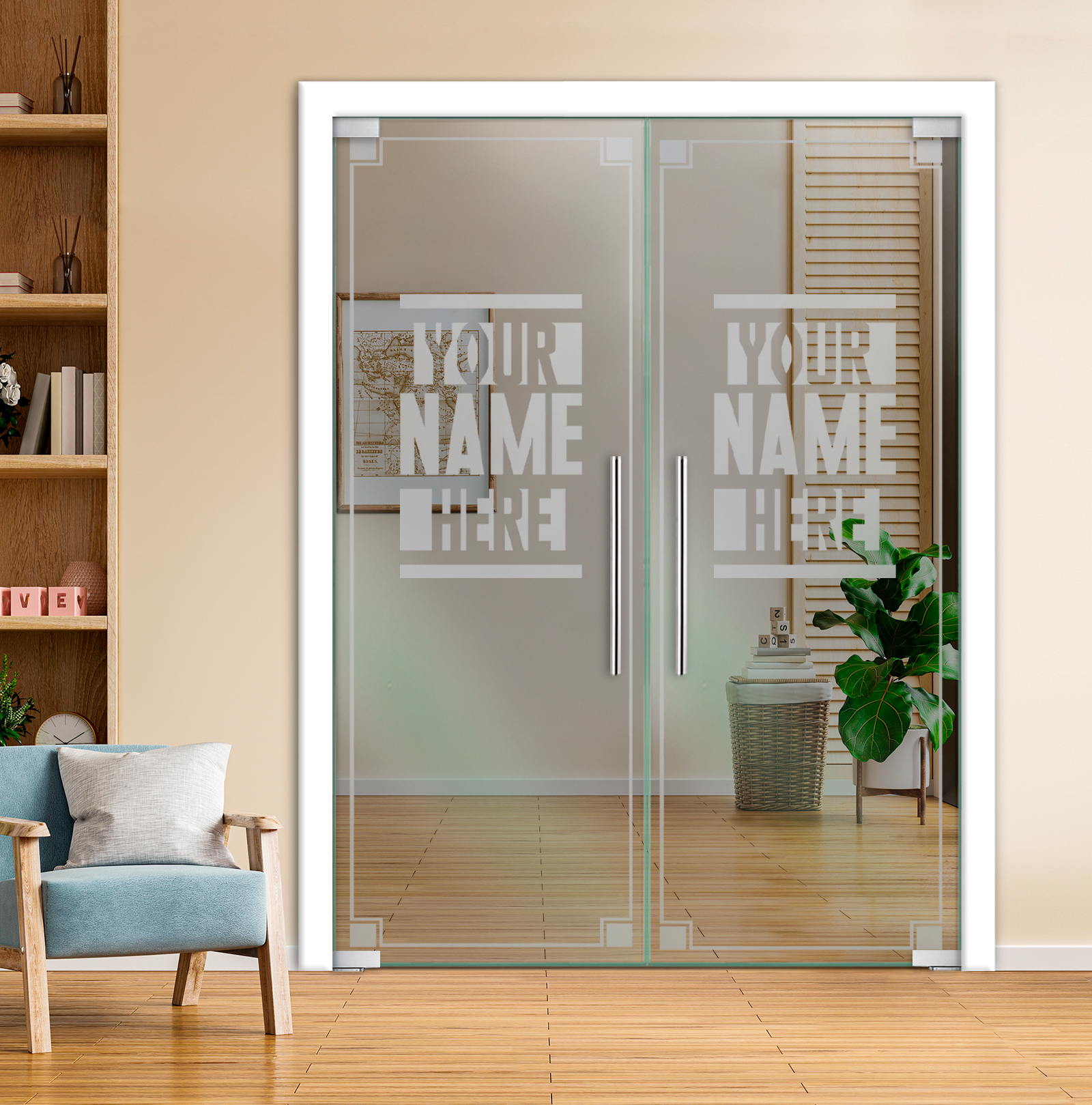 Double Pivot Glass Door  (Non-private) T-Handle