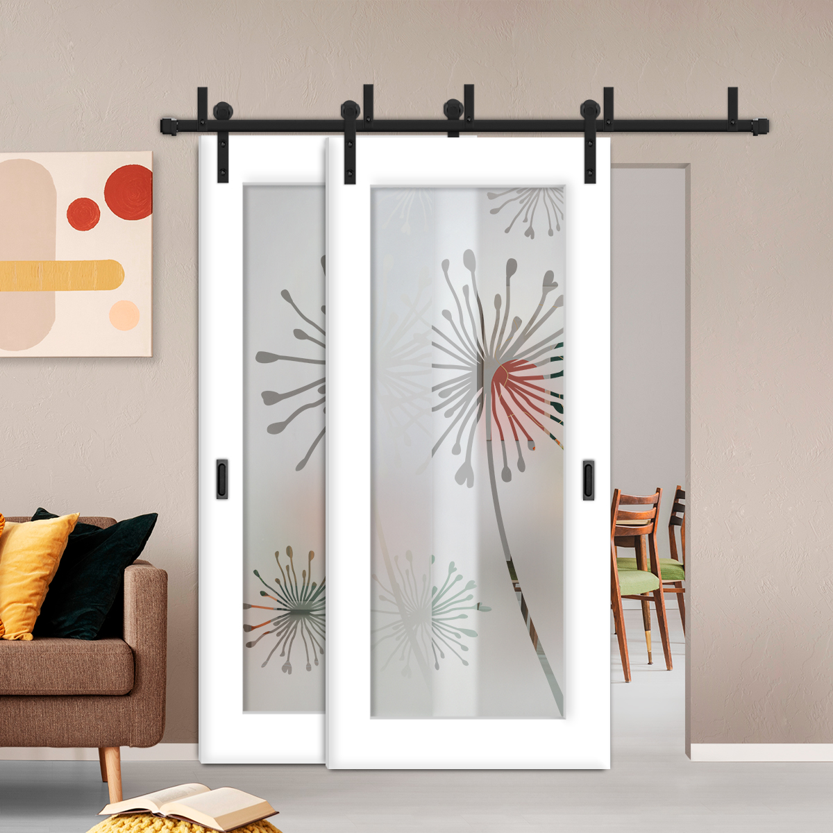 Sliding Barn Bypass Door (Model BGD-0002 Semi-Private)