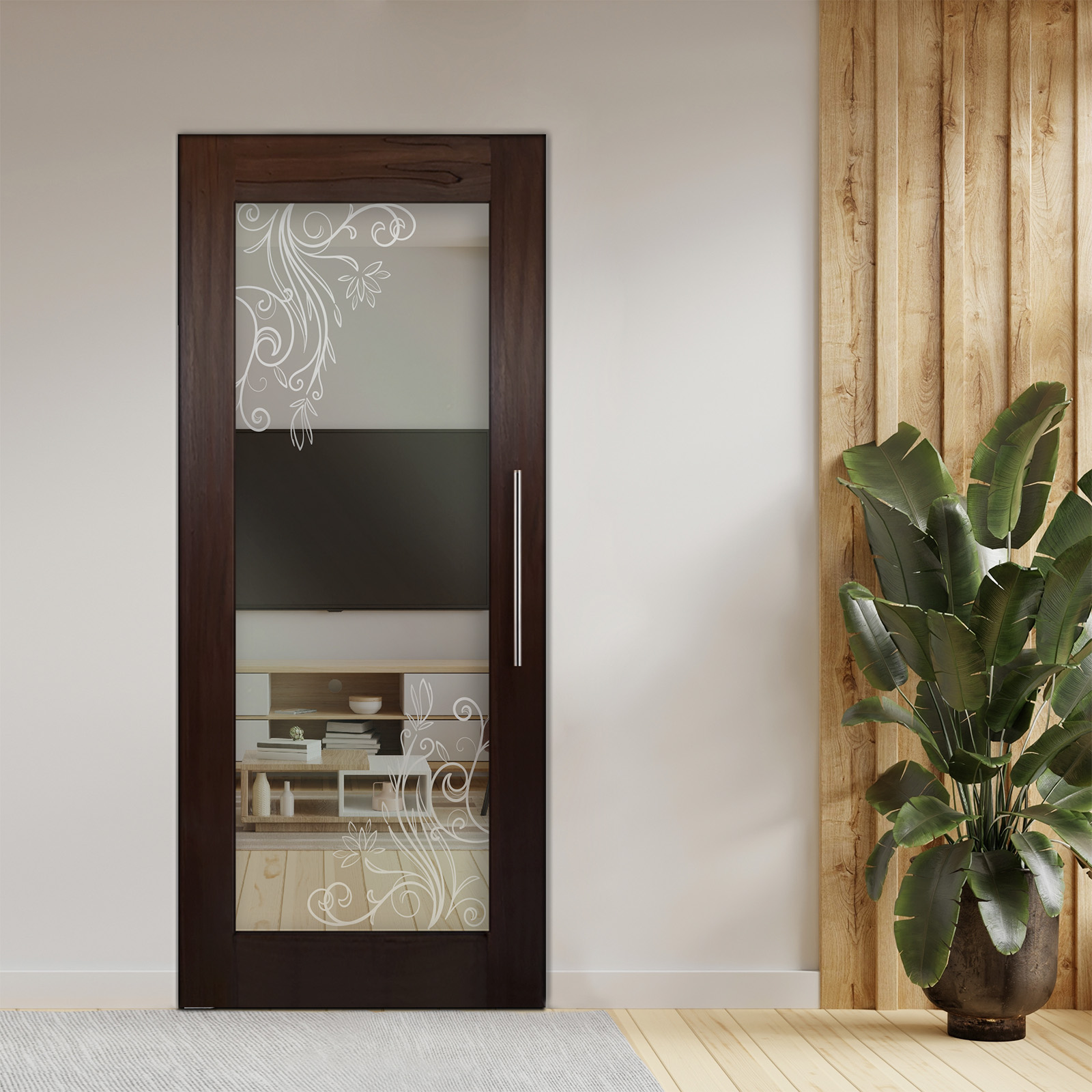 Pivot Wooden Glass Door  (Non-private)
