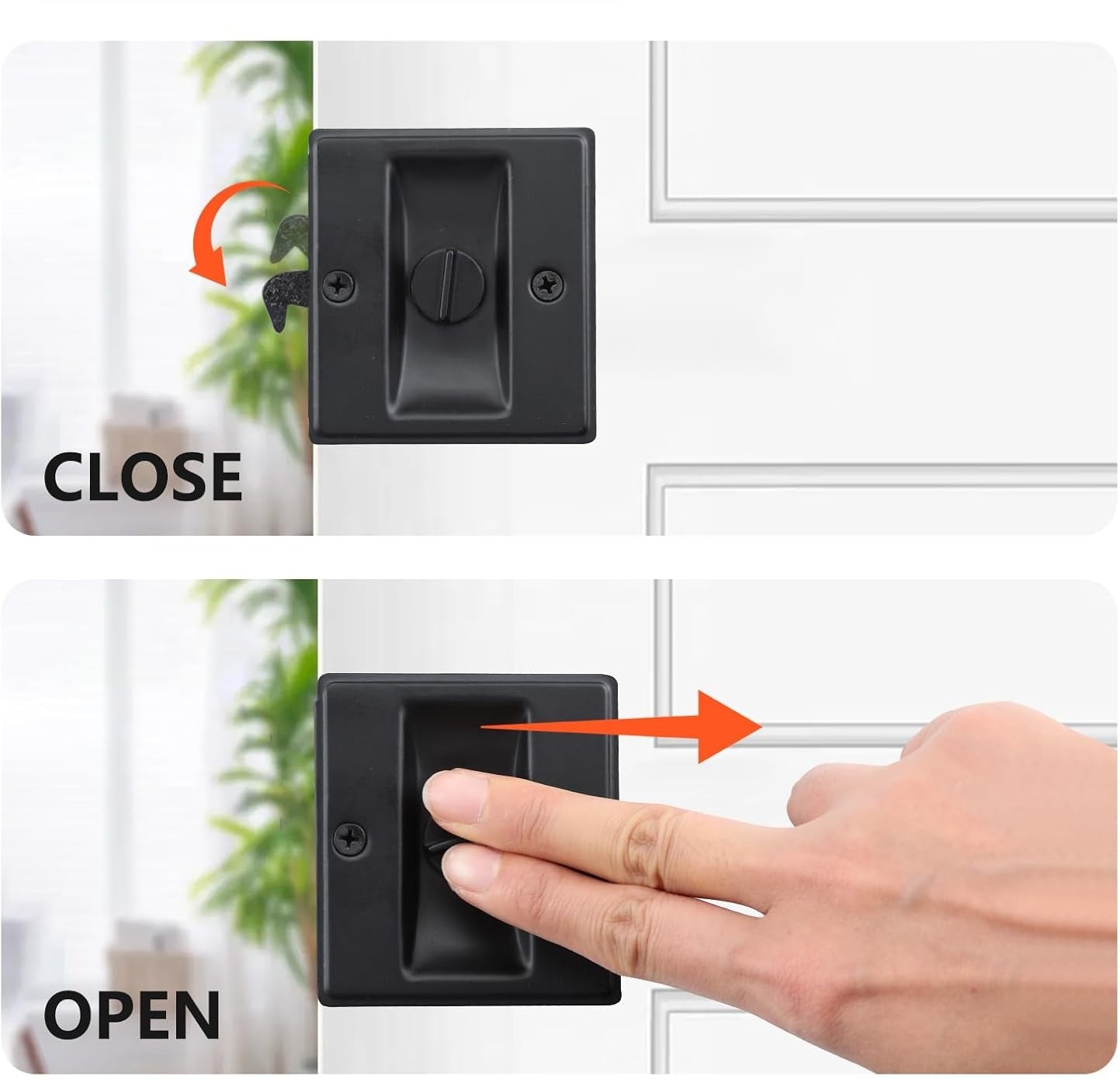 Privacy Pocket, Sliding, Closet Door Lock Pull