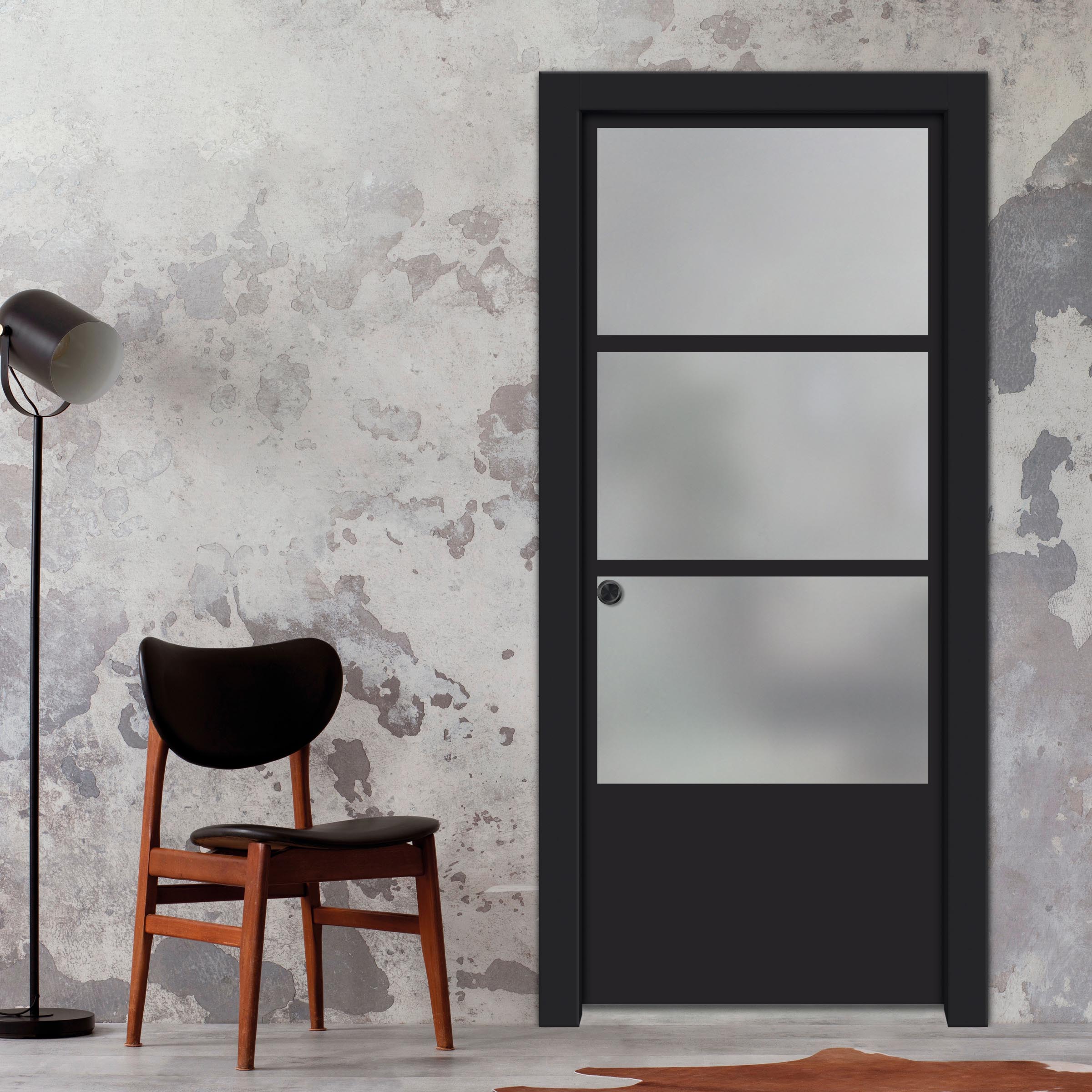 Frameless Glass Sliding Pocket Door Industrial Style PSGDIS-5441