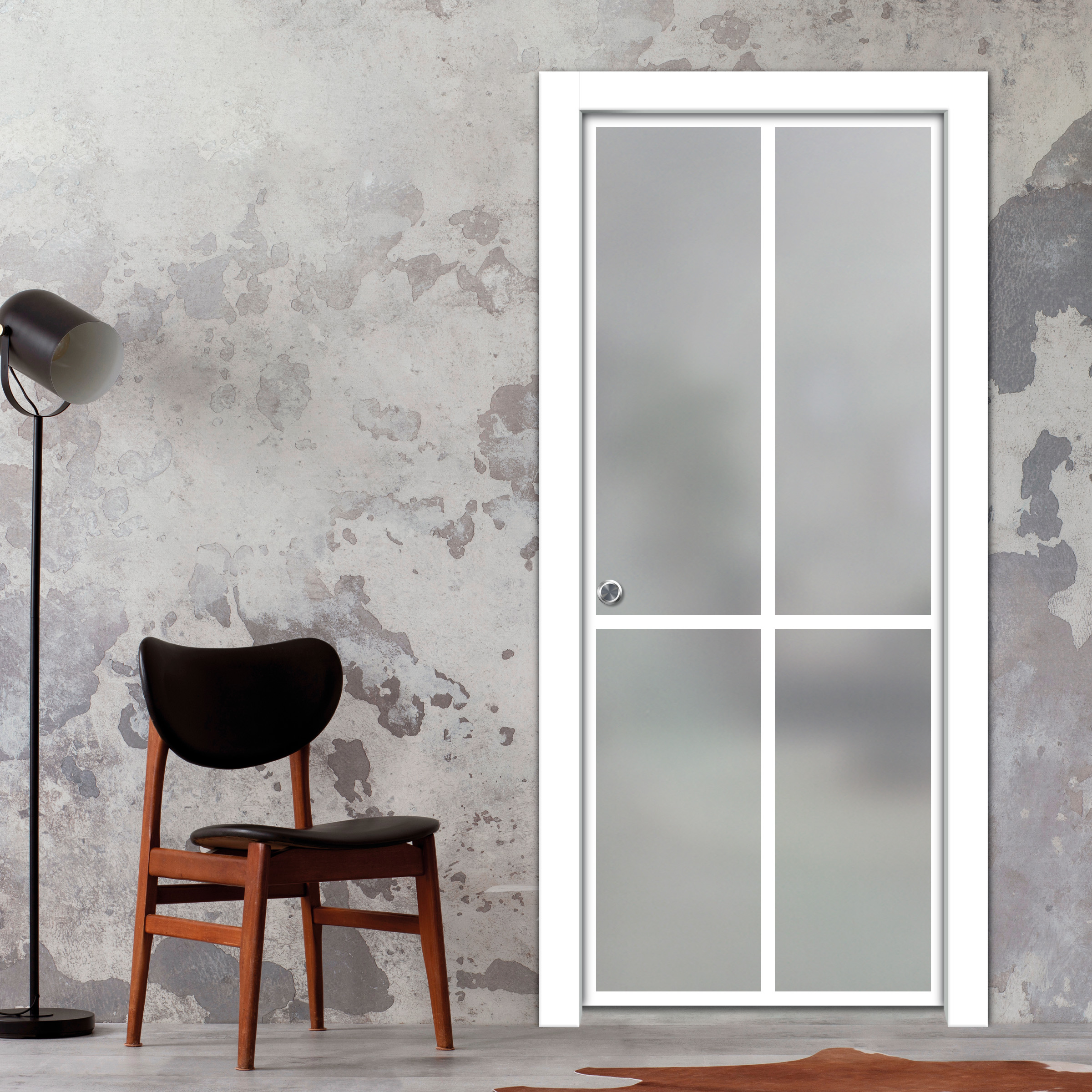 Frameless Glass Sliding Pocket Door Industrial Style PSGDIS-5448