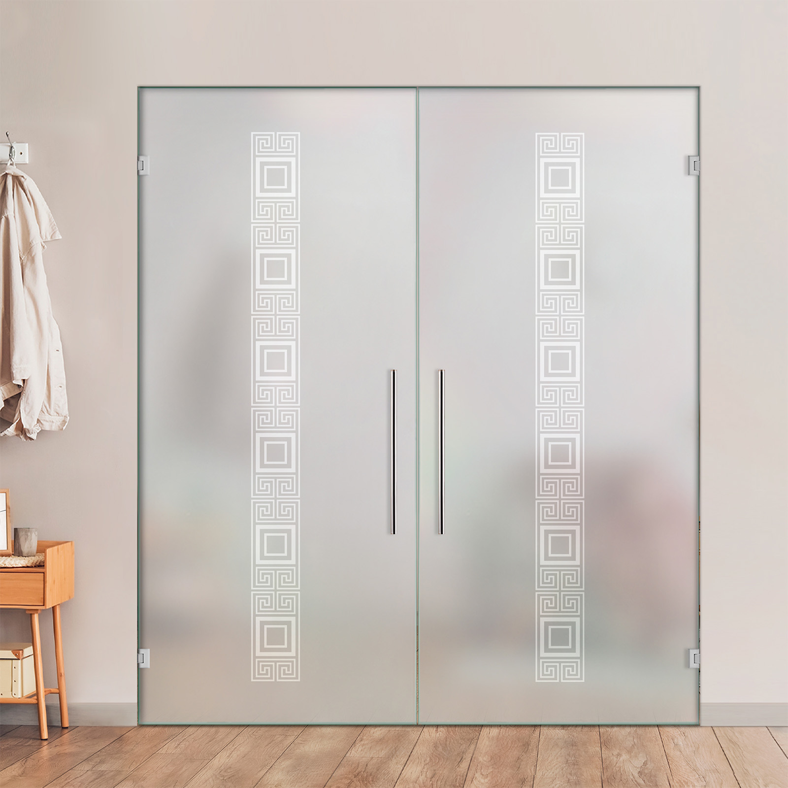 Double Swing Glass Door with Frosted Design (Full-private)