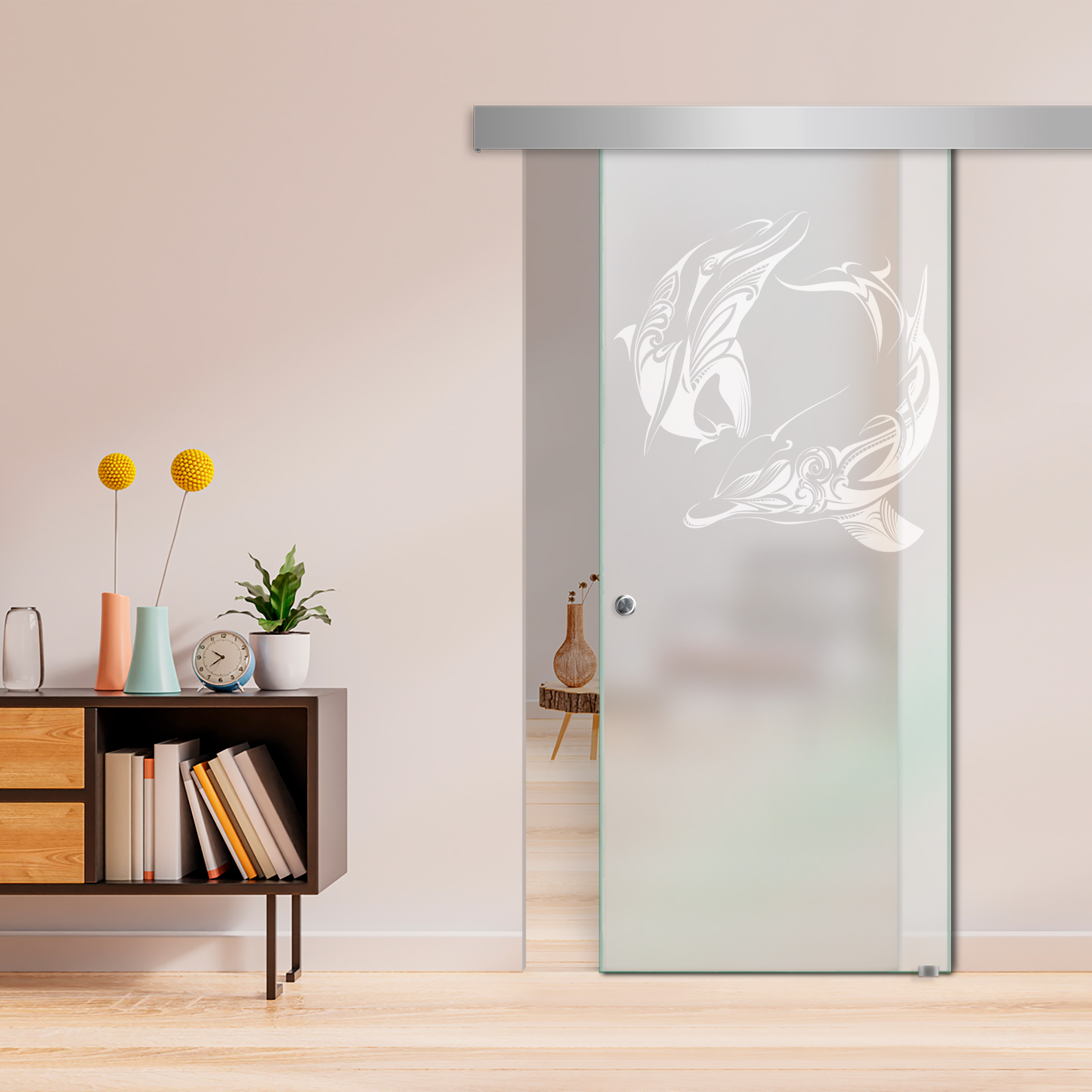 Sliding Glass Barn Door  ALU100 (Full Private)