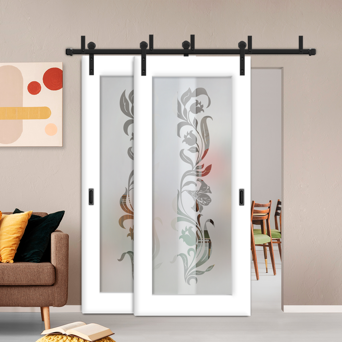 Sliding Barn Bypass Door (Model BGD-0010  Semi-Private)