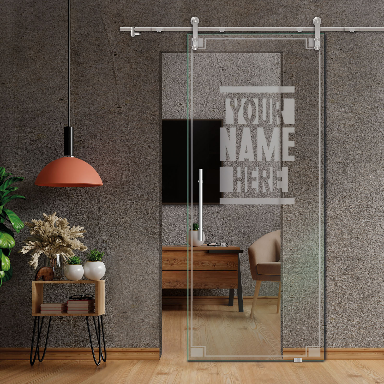 Sliding Glass Barn Door (Non-private) Recessed Grip