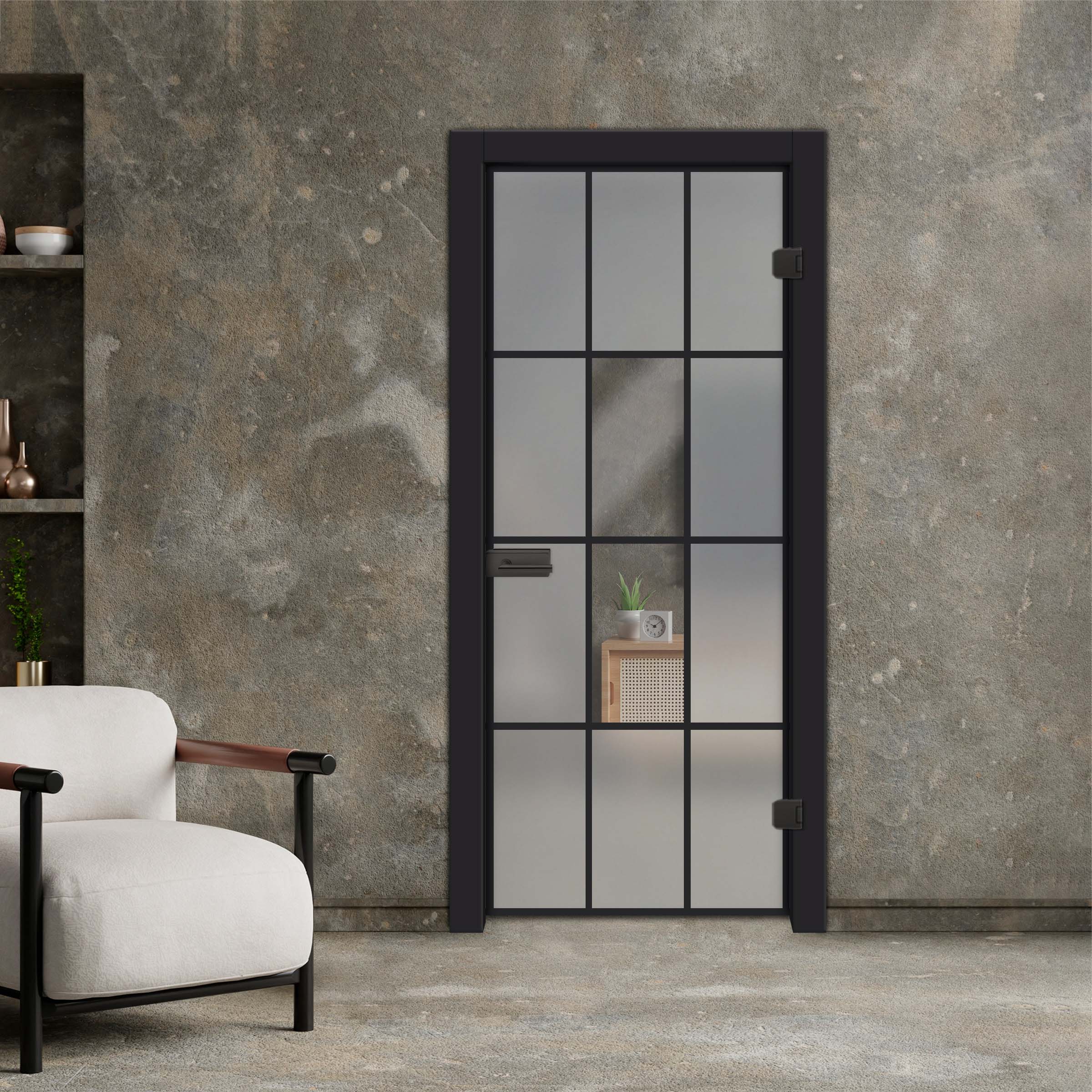 Industrial Style Frameless Hinged Glass Door IHGD-4213