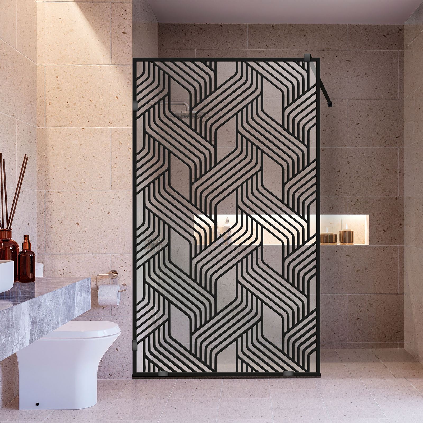 Frameless Fixed Shower Glass Panel FSS-4047