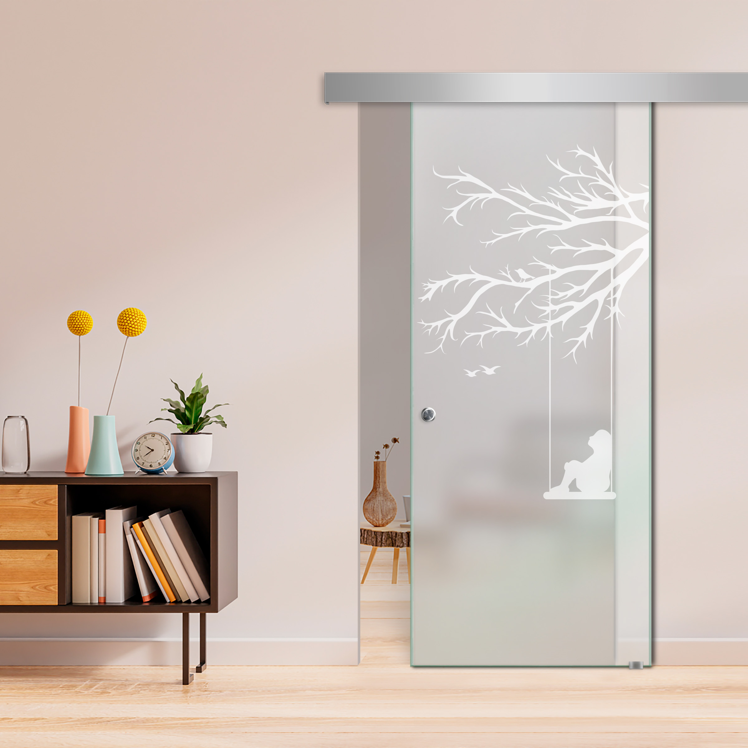 Sliding Glass Barn Door  ALU100 (Full Private)