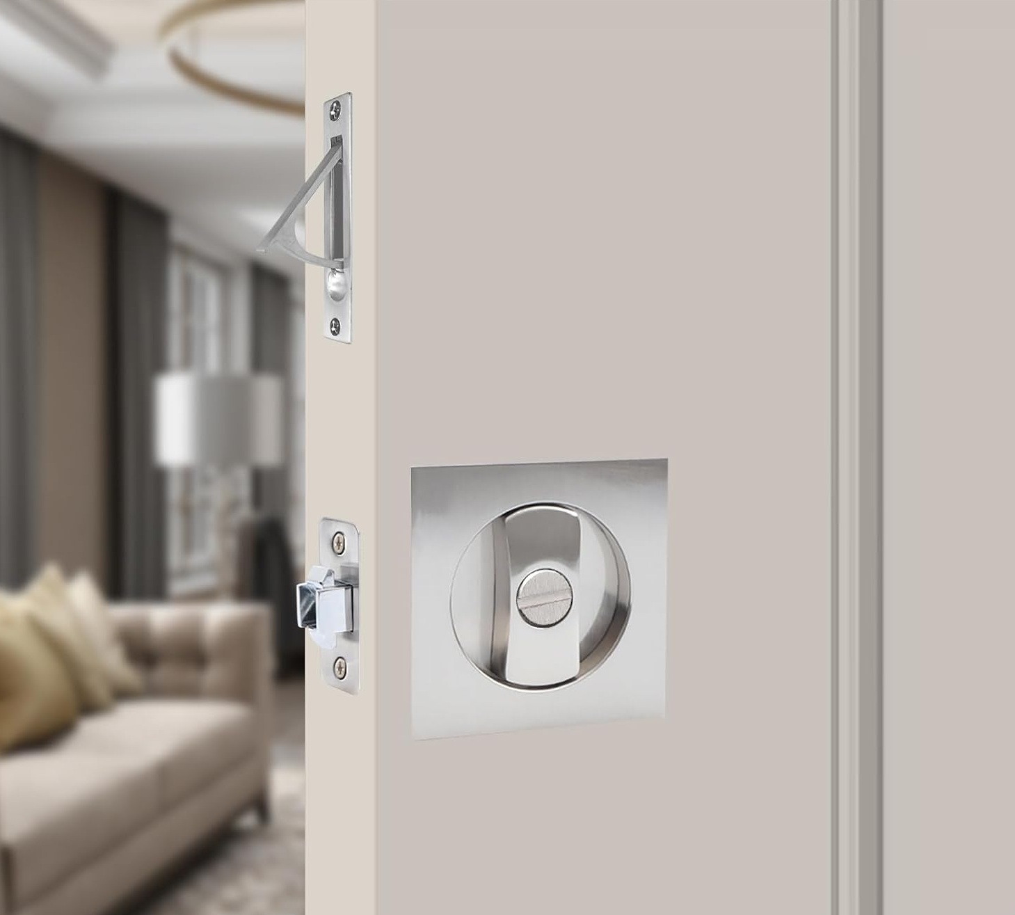 Pocket Door Lock with Edge Pull