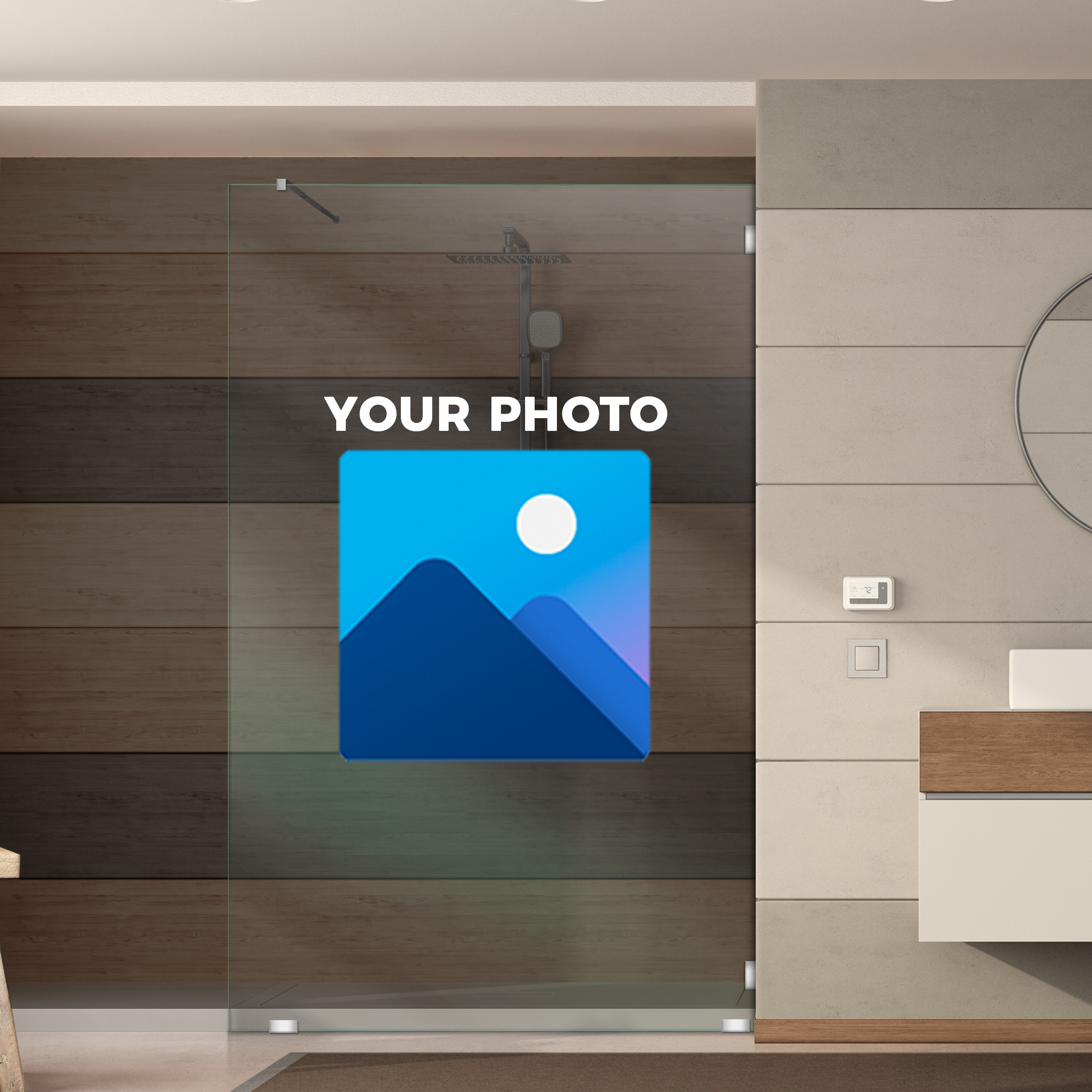 Frameless Fixed Shower Glass Panel Customized (With Your Photo) FSS-4033