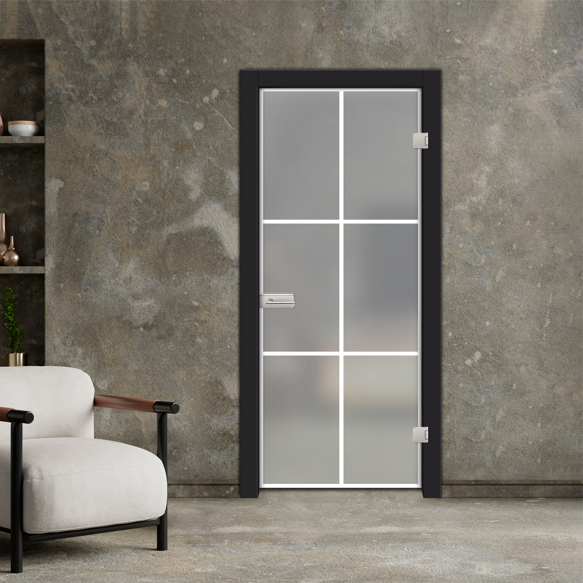 Frameless Industrial Style Hinged Glass Door IHGD-5338
