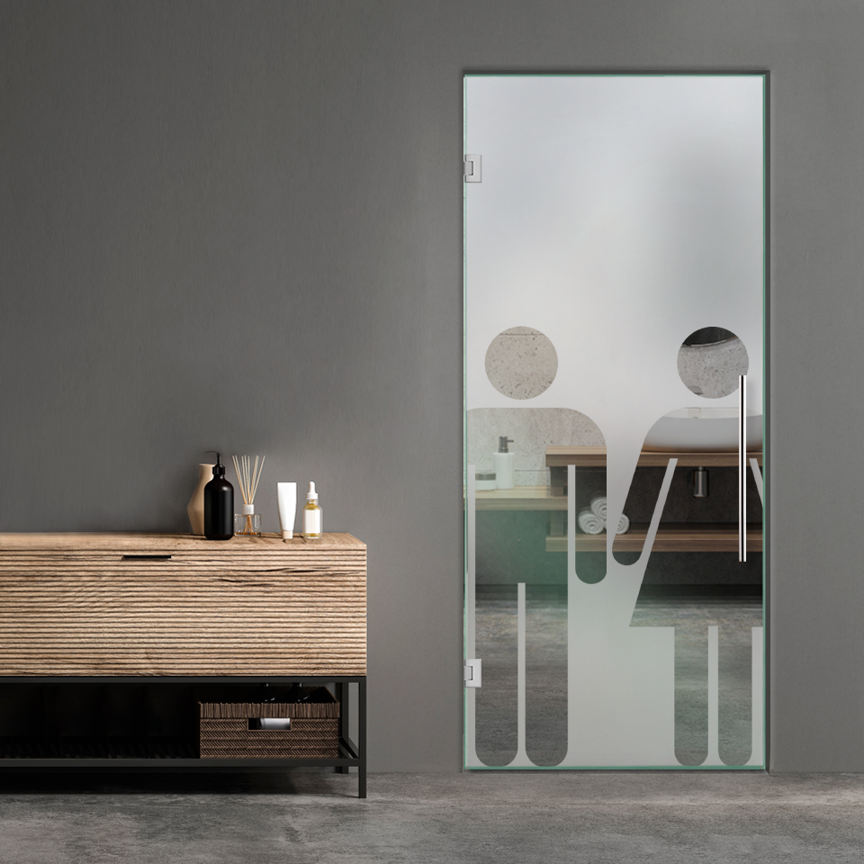 Restroom Unisex Swing Glass Door