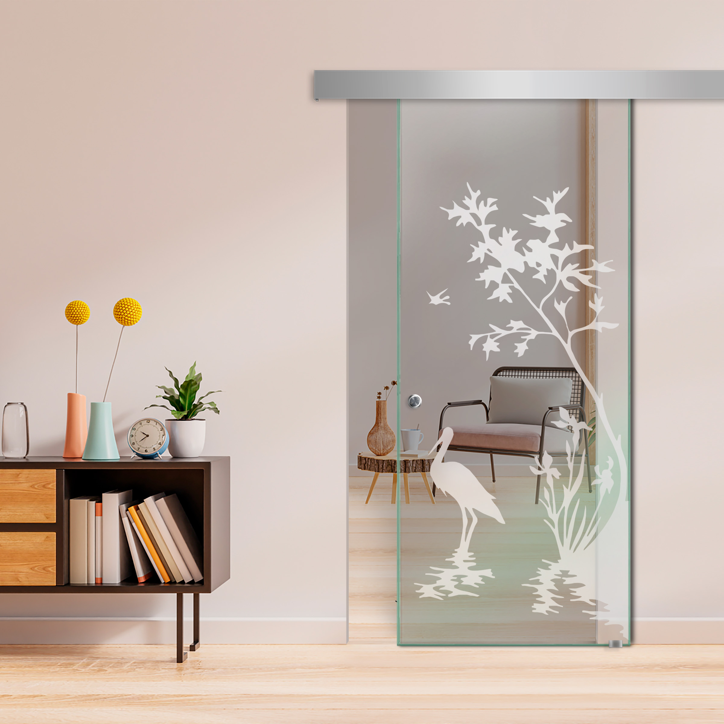 Sliding Glass Barn Door  ALU100 (Non Private)