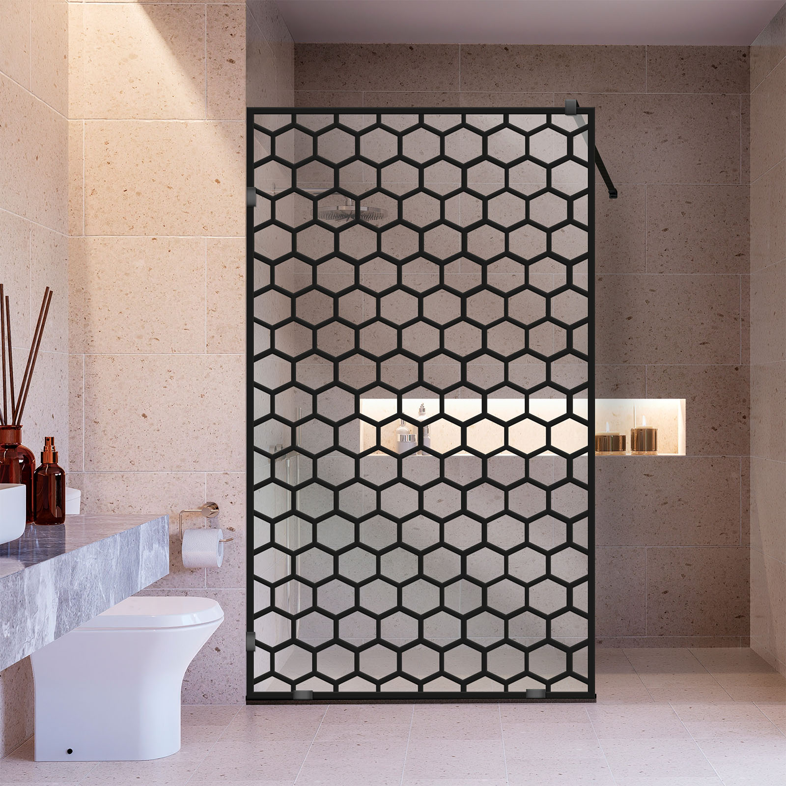 Frameless Fixed Shower Glass Panel FSS-4046