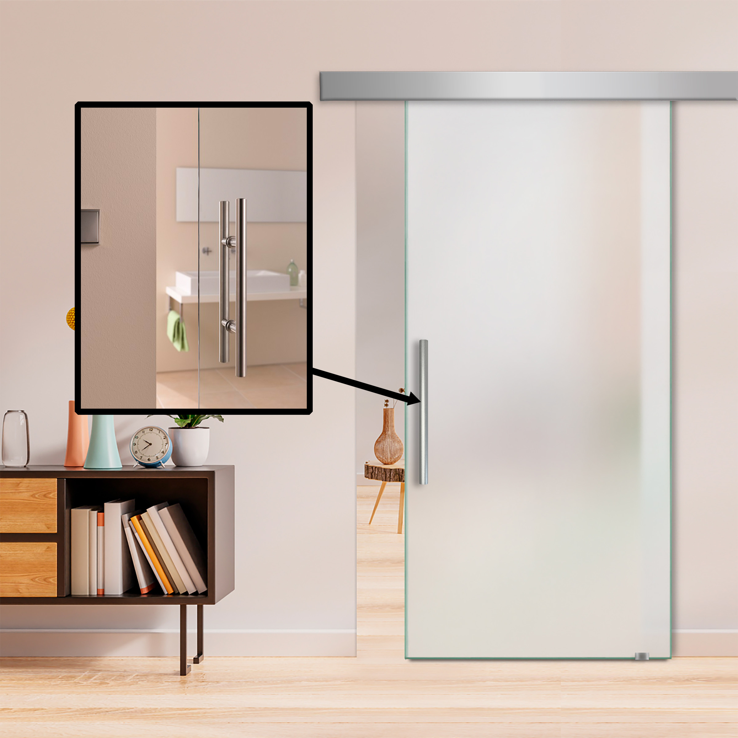 Stainless Steel T-Handle Bar for Glass Door & Wooden Door