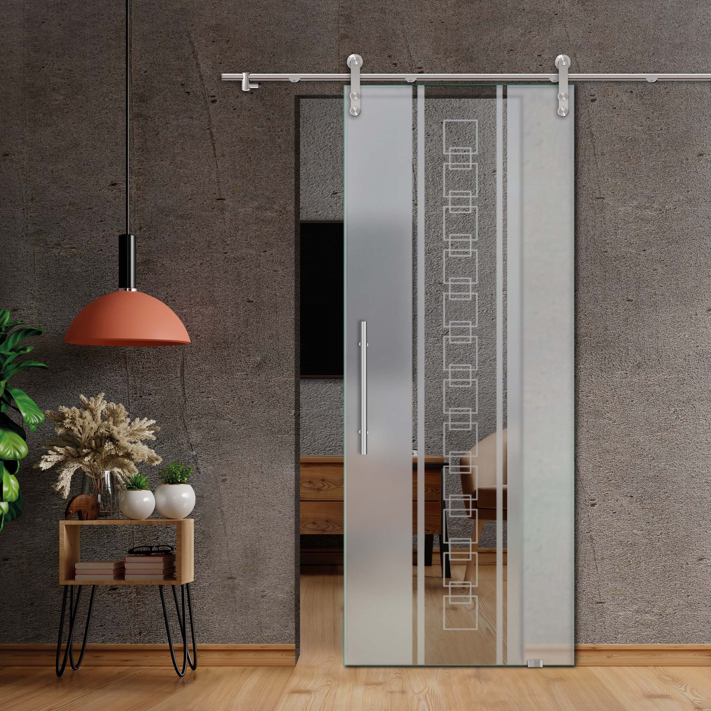 Sliding Glass Barn Door (Semi-private)