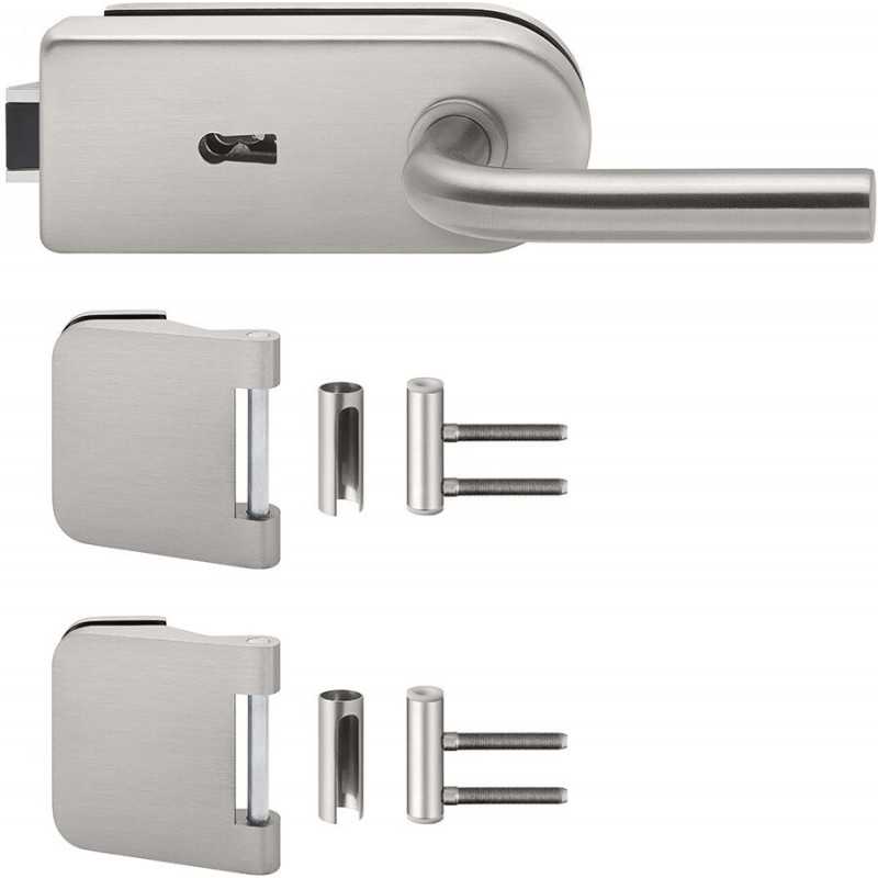 Glass Door fitting set with Skeleton Key