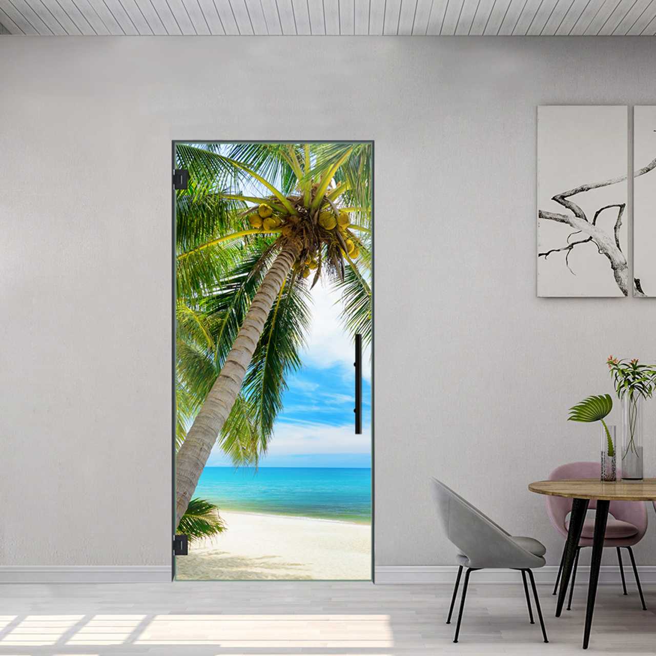 (Caribbean Beach) Digital Printing Swing Glass Door DPSD-5495