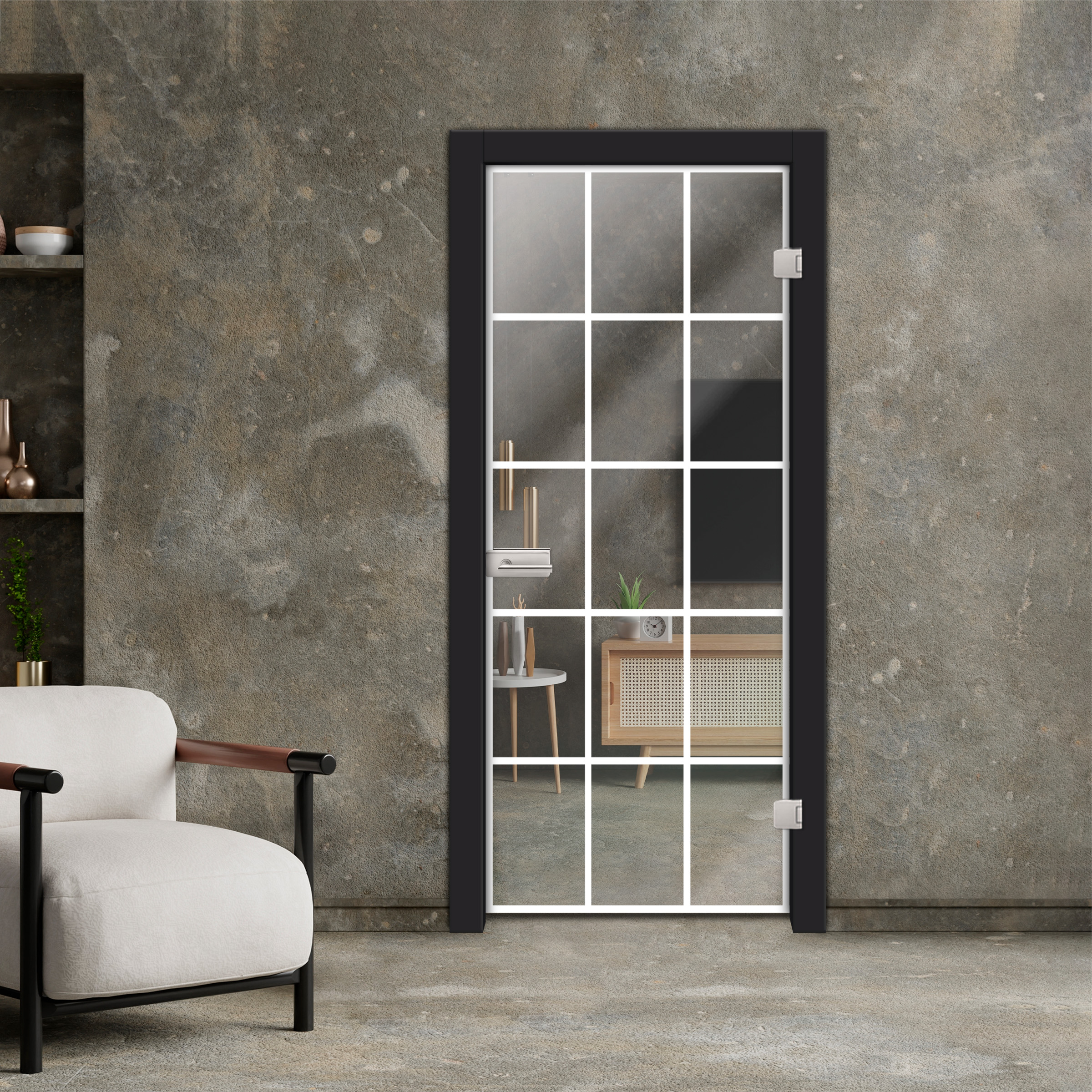 Frameless Industrial Style Hinged Glass Door IHGD-5343