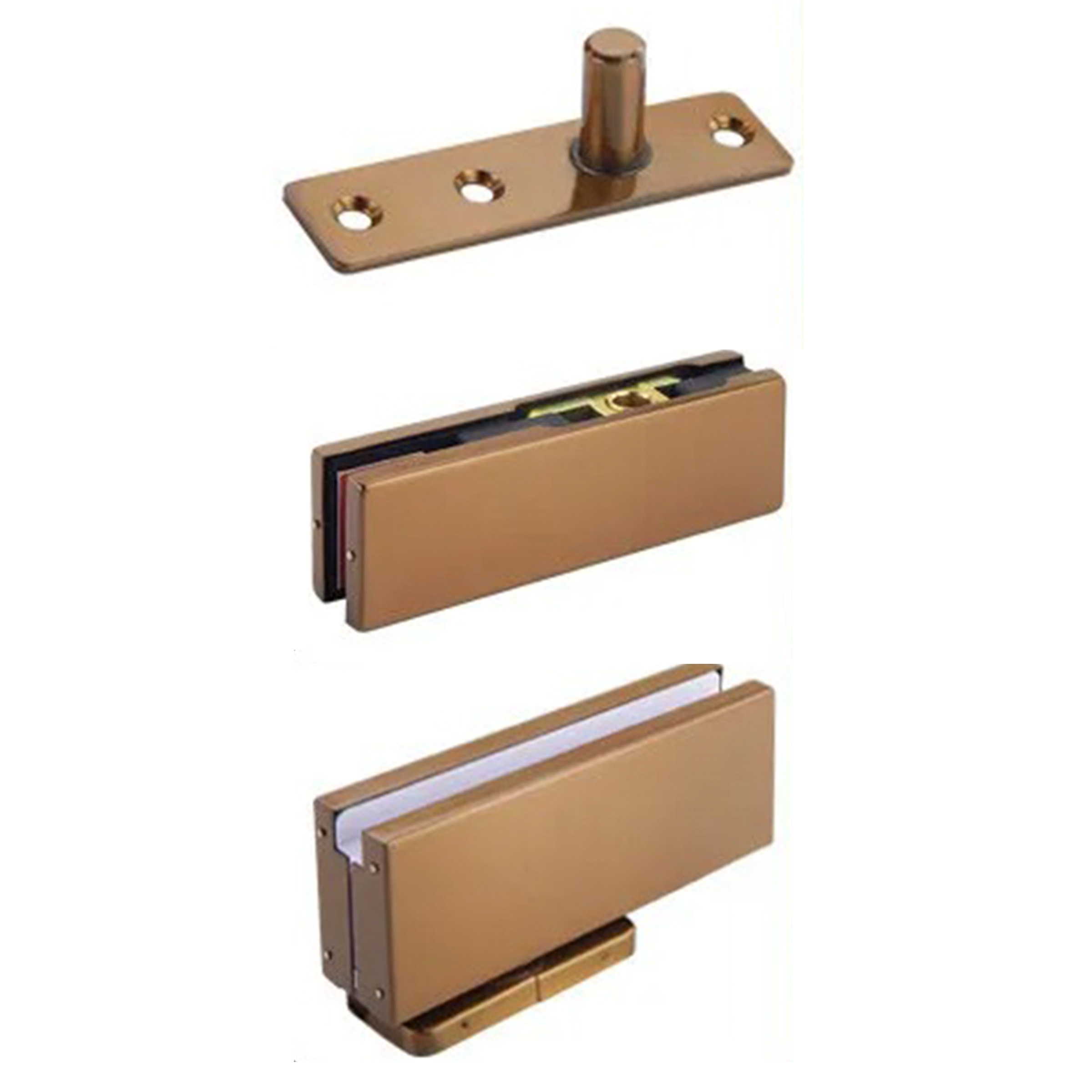Brass Colored Pivot Glass Doors Hardware