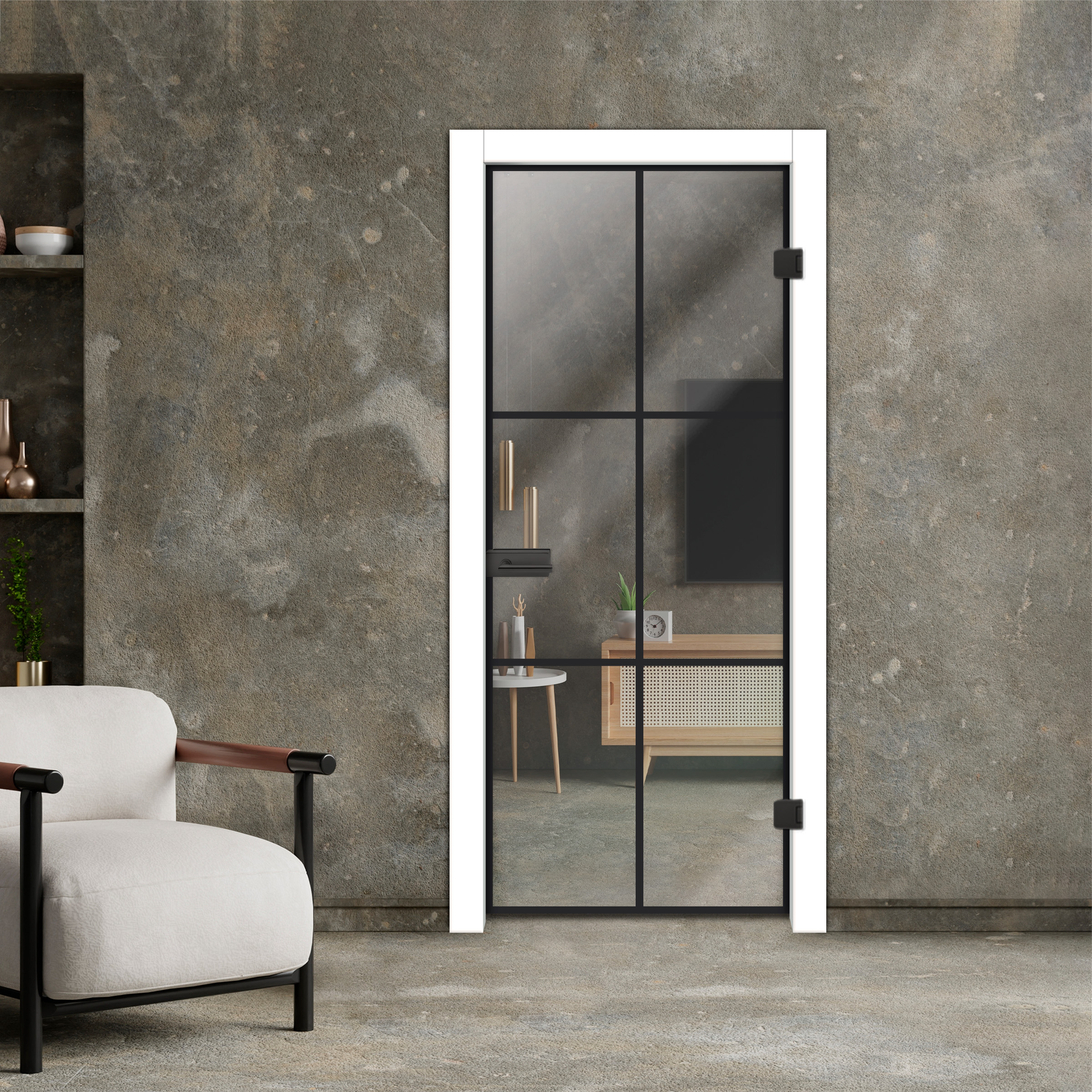 Frameless Industrial Style Hinged Glass Door IHGD-5338