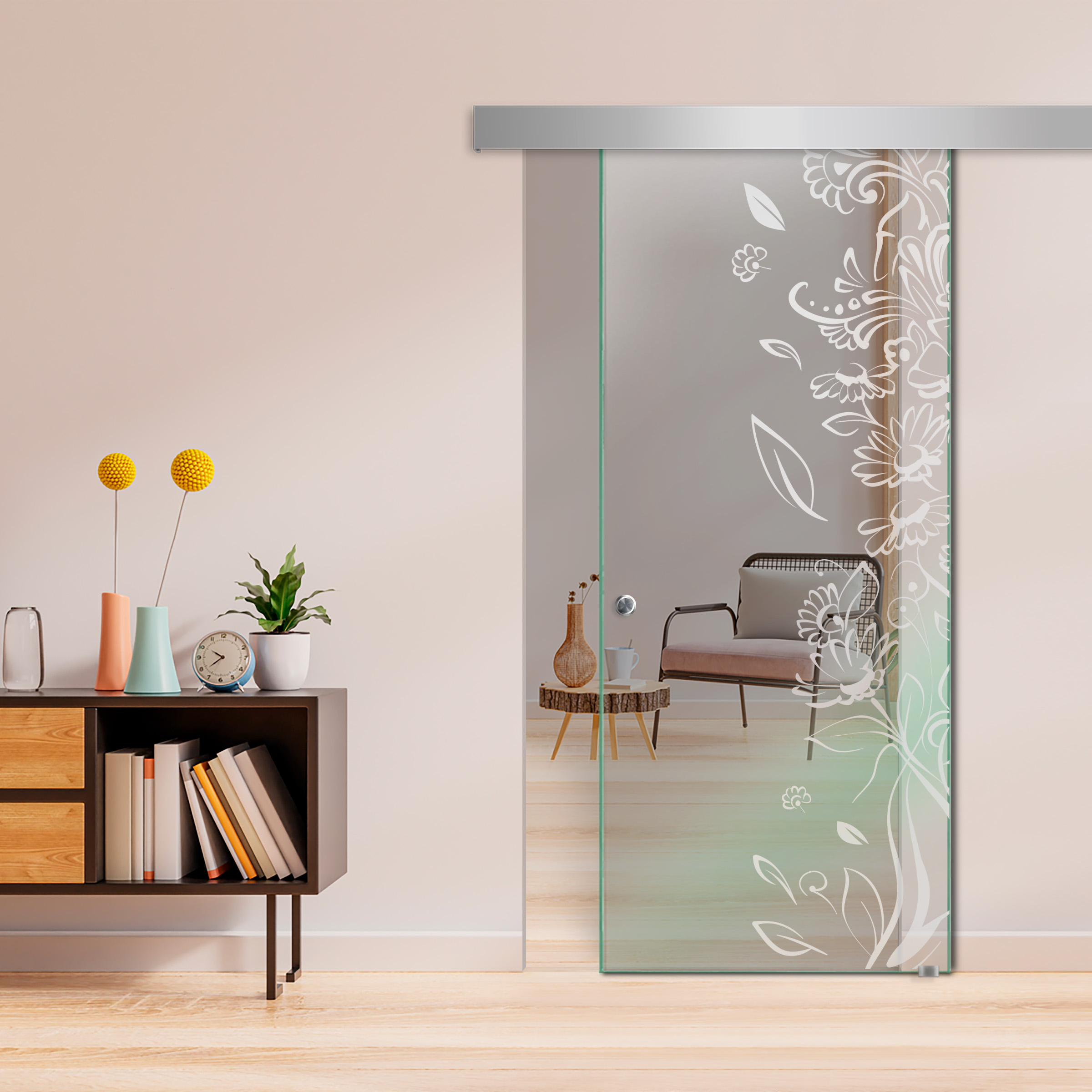 Sliding Glass Barn Door  ALU100 (Non Private)