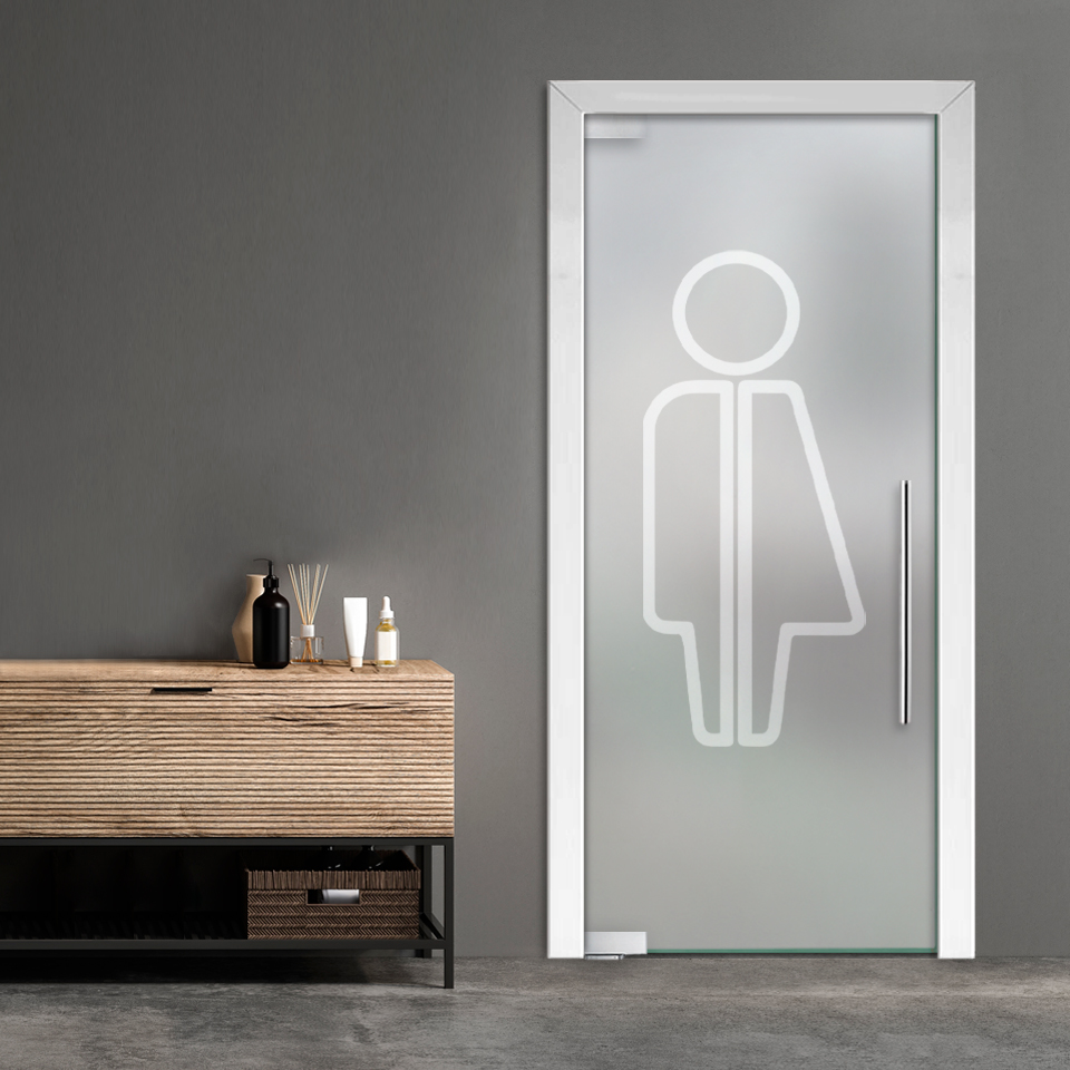 Restroom Unisex Pivot Glass Door