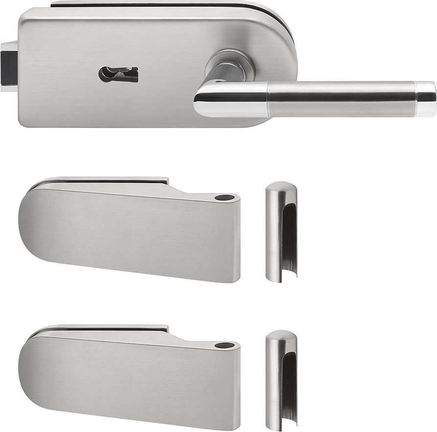 Glass Door fitting set with Skeleton Key
