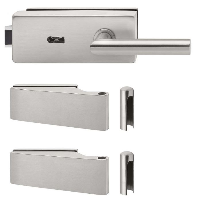Glass Door fitting set with Skeleton Key